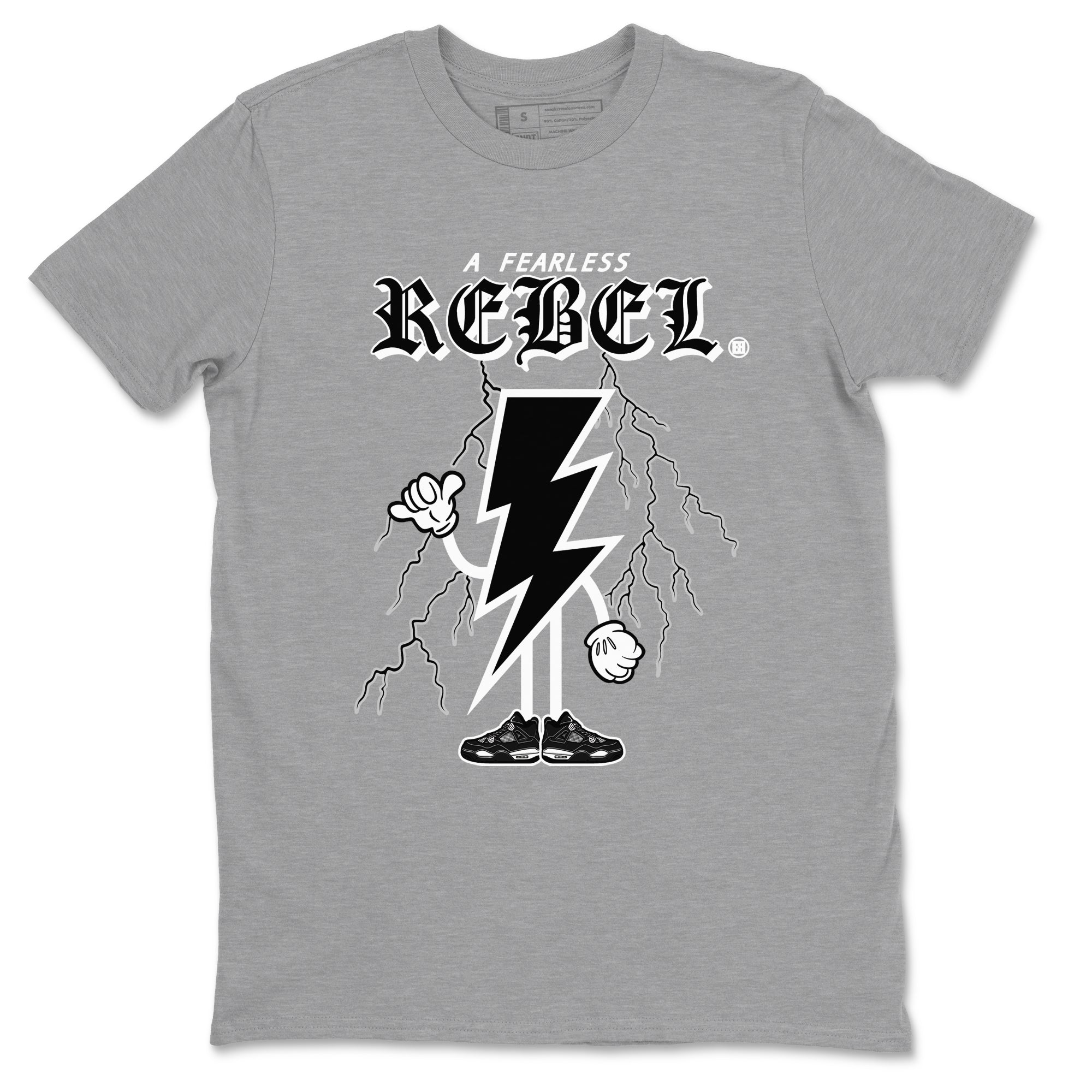 Fearless Rebel snkmatch Tees - Air Jordan 4 White Thunder