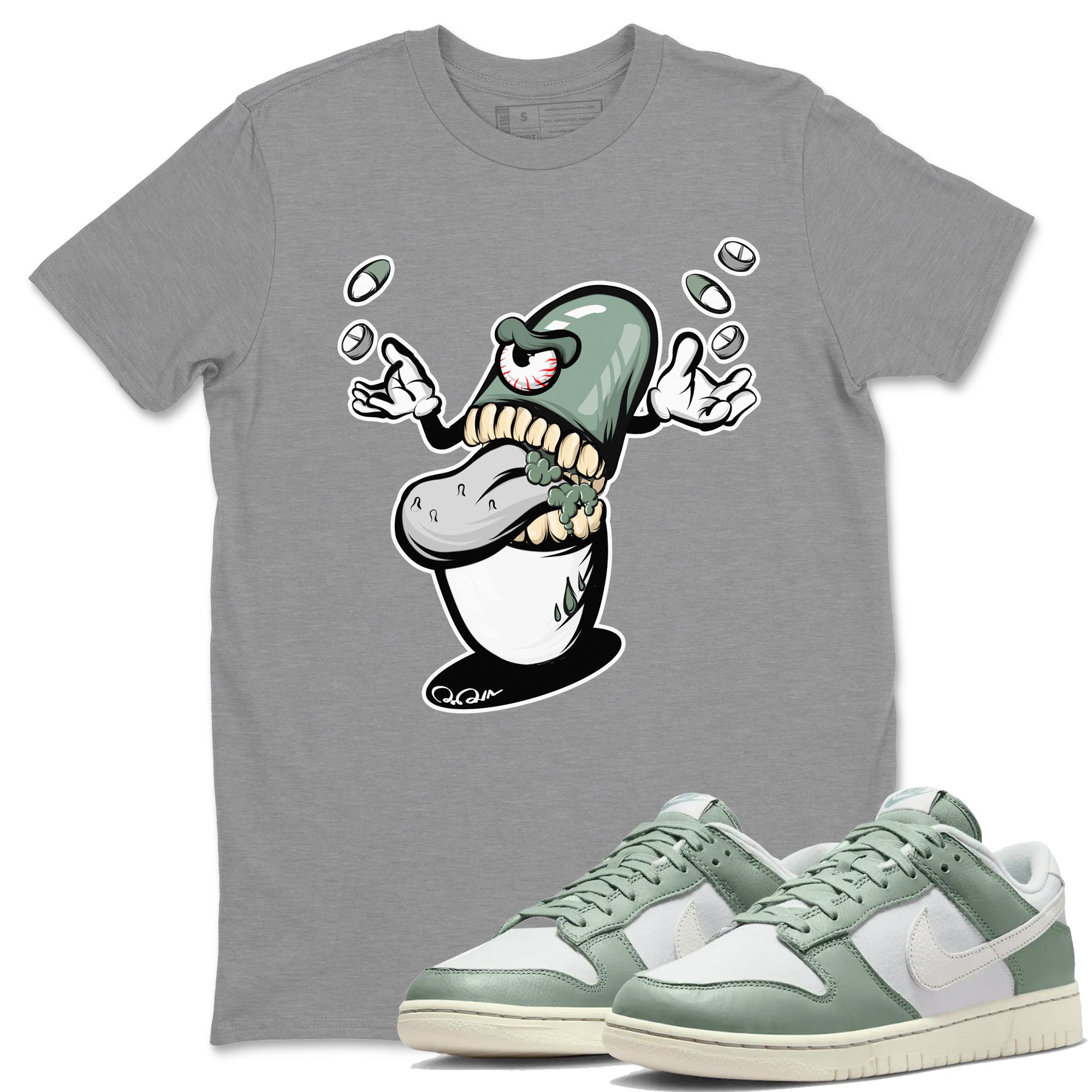 Pill Monster Unisex Tops - Dunk Mica Green