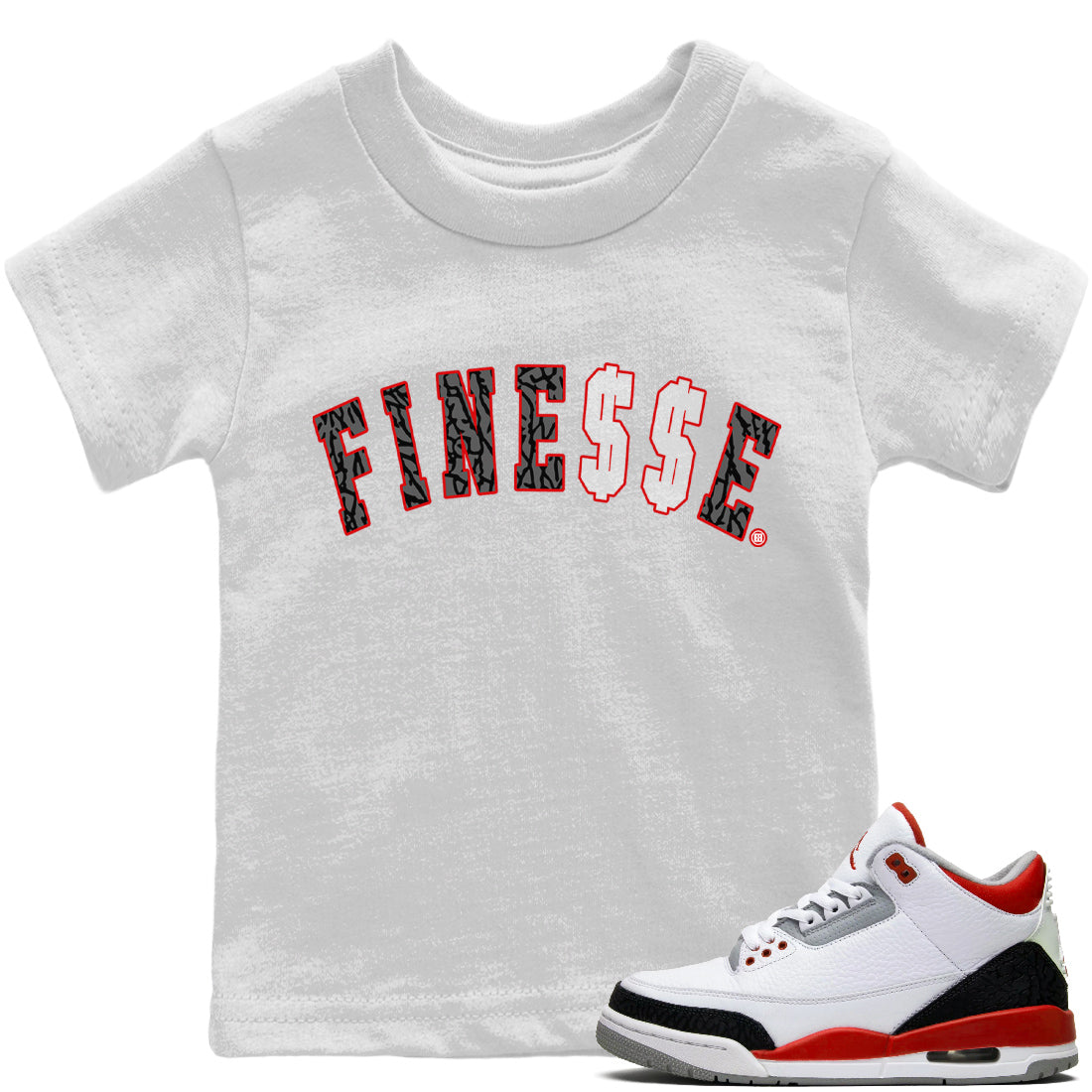 Finesse Kids Tops - Air Jordan 3 Fire Red