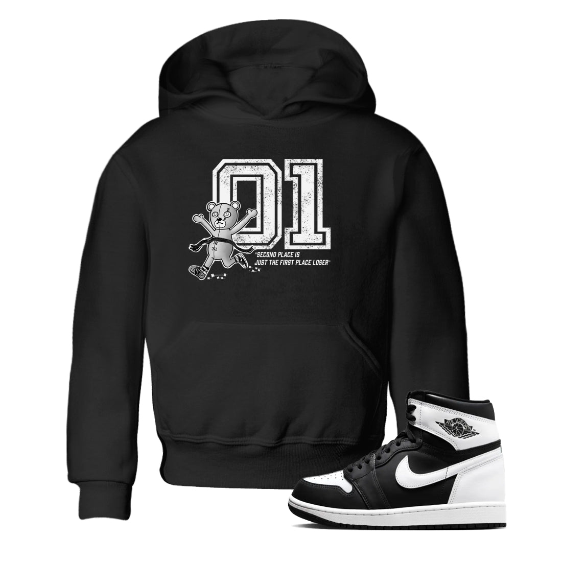 First Place Winner snkmatch Tees Kids - Air Jordan 1 Black White