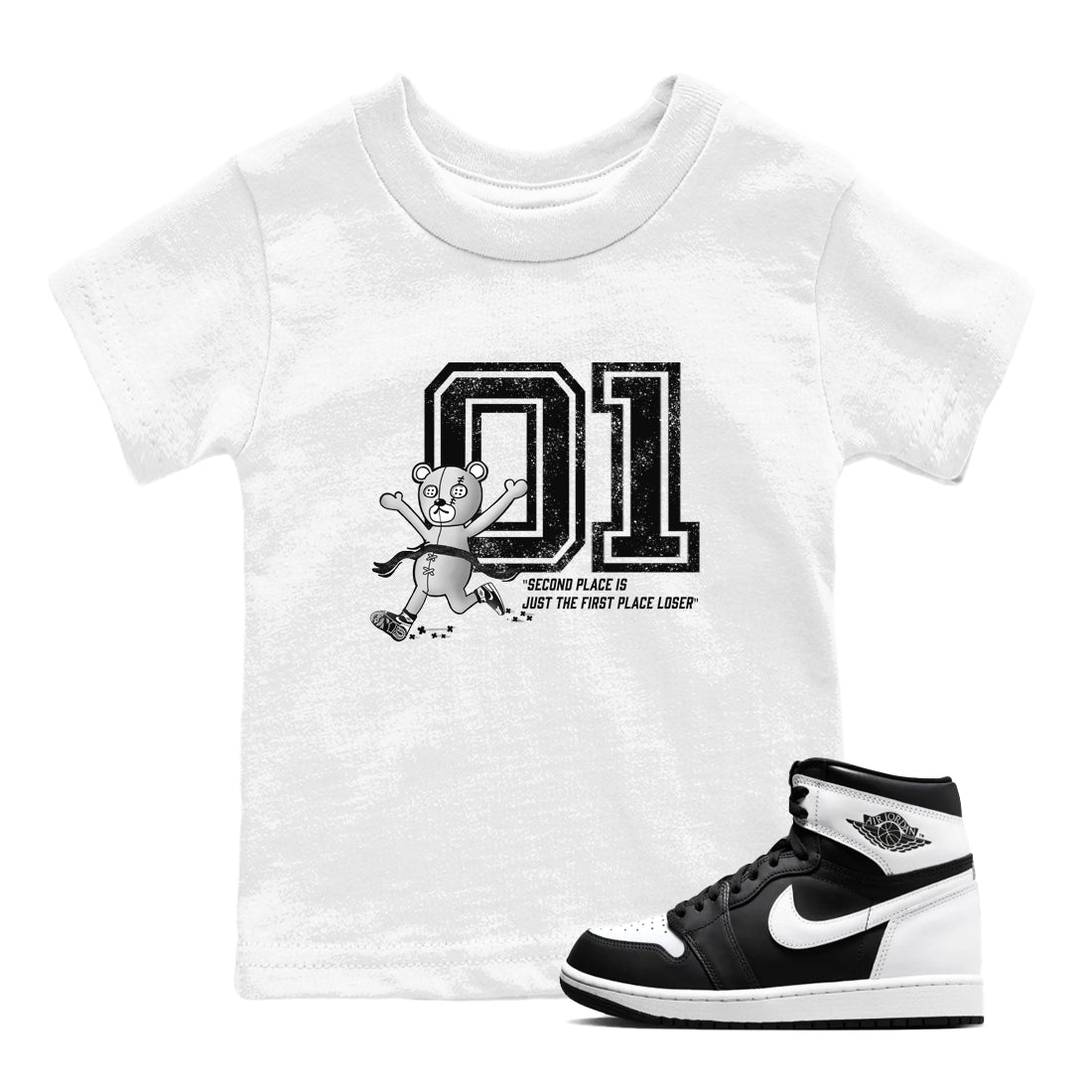 First Place Winner snkmatch Tees Kids - Air Jordan 1 Black White