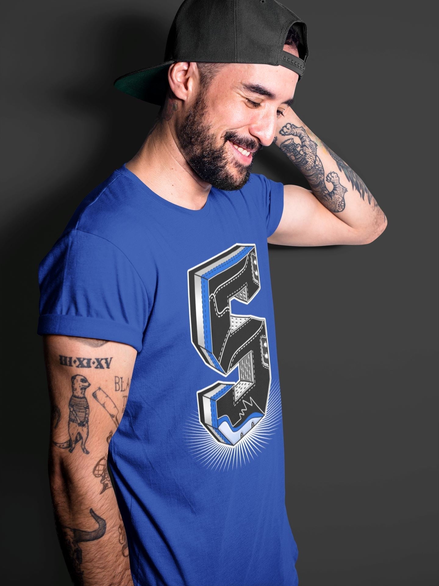 Five Statue Unisex Tops - Air Jordan 5 Racer Blue