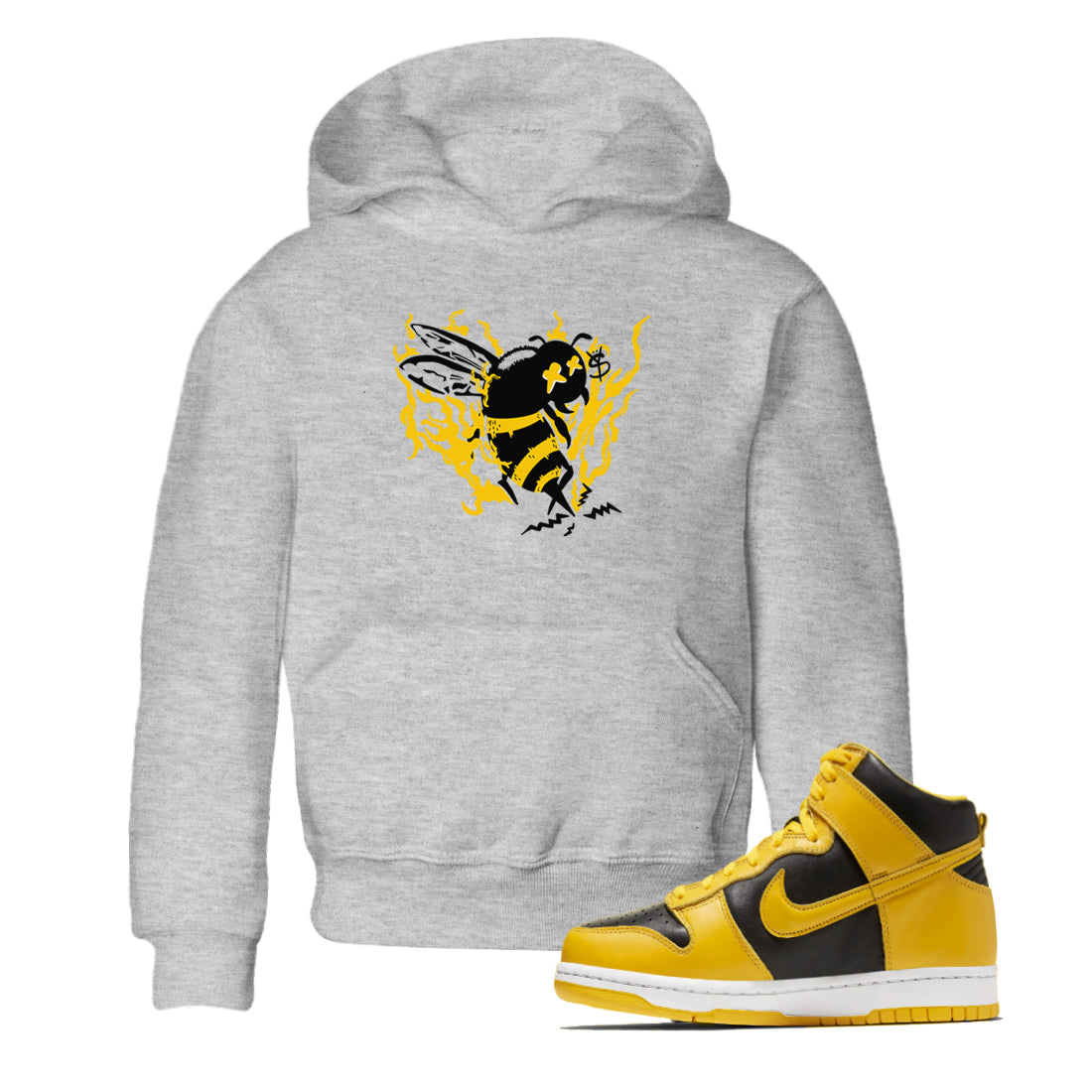 Flame Bee snkmatch Tees Kids - Dunk High Pollen