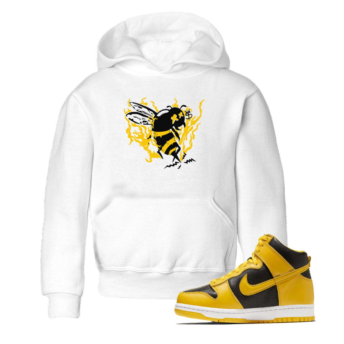 Flame Bee snkmatch Tees Kids - Dunk High Pollen