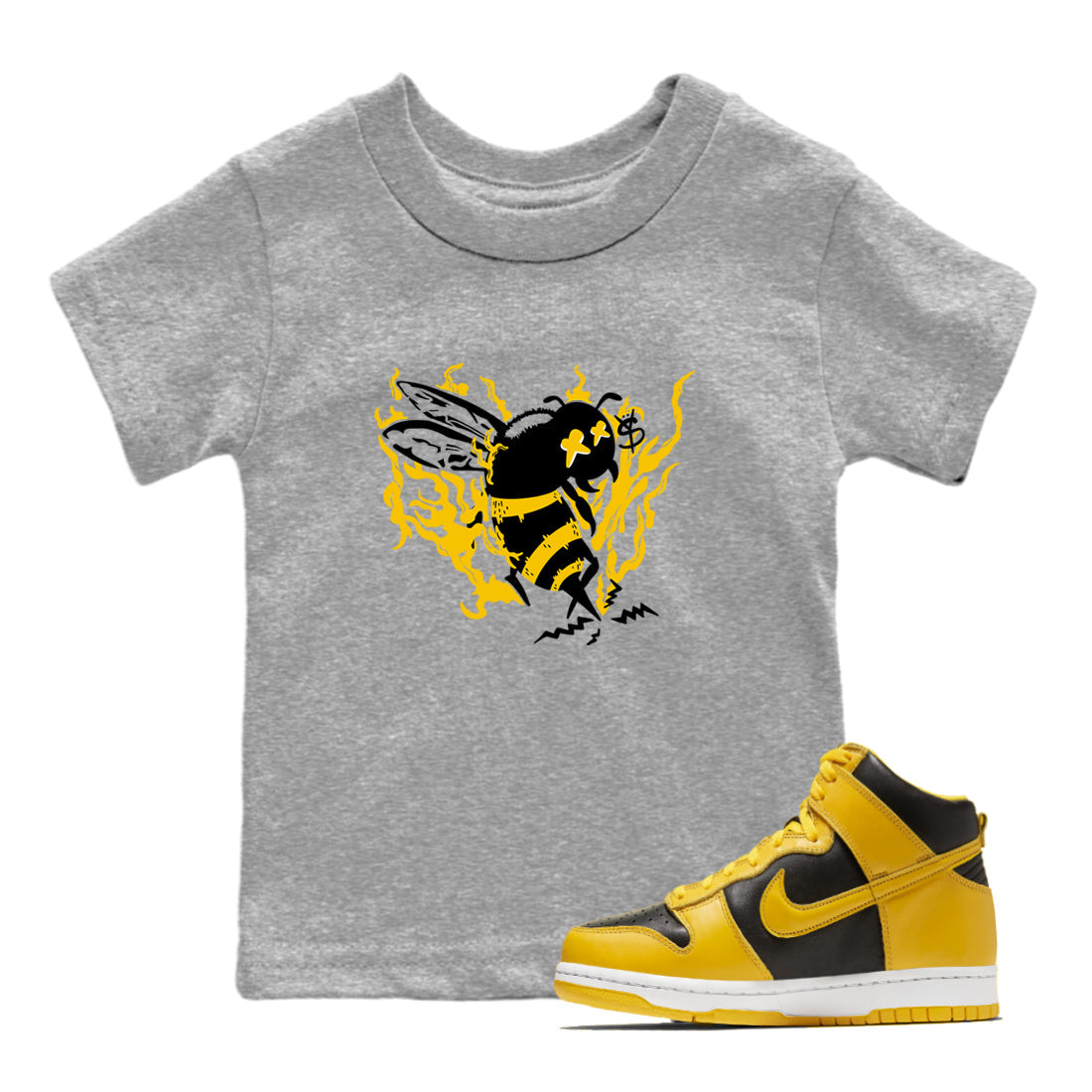 Flame Bee snkmatch Tees Kids - Dunk High Pollen