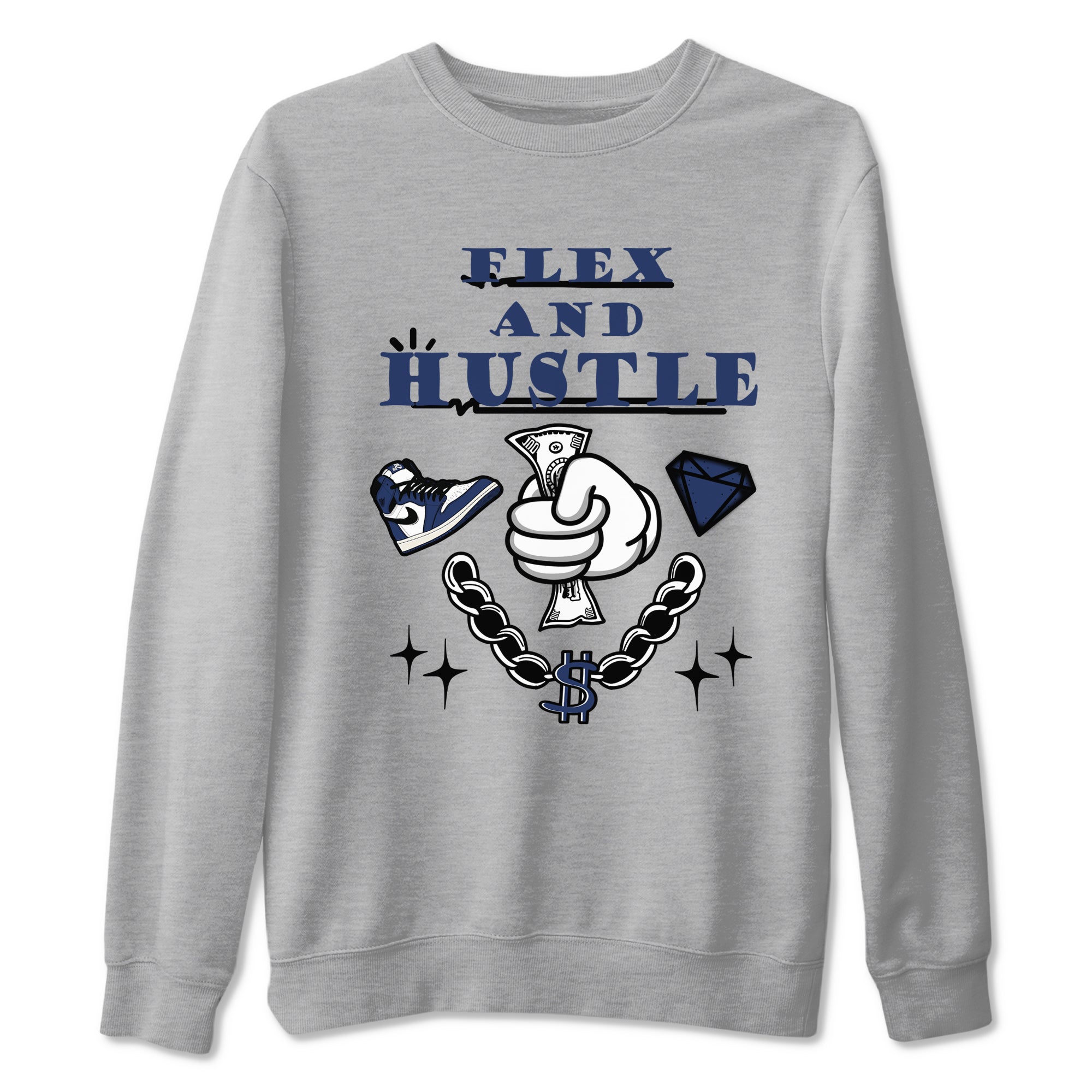 Flex And Hustle snkmatch Tees - Air Jordan 1 Midnight Navy
