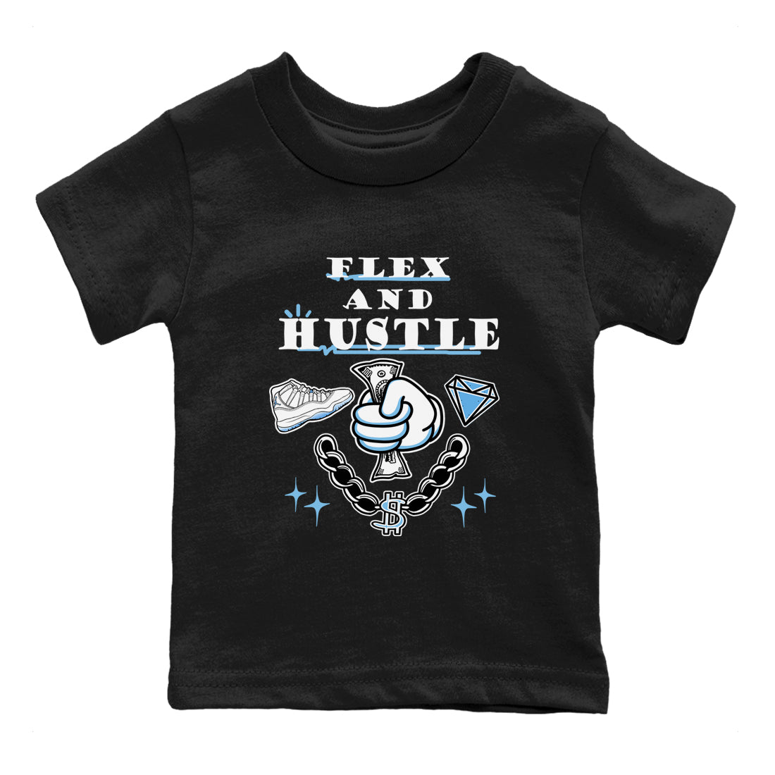Flex And Hustle snkmatch Tees Kids - Air Jordan 11 Legend Blue