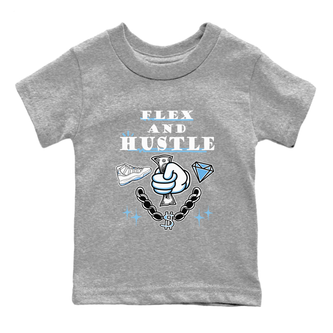 Flex And Hustle snkmatch Tees Kids - Air Jordan 11 Legend Blue
