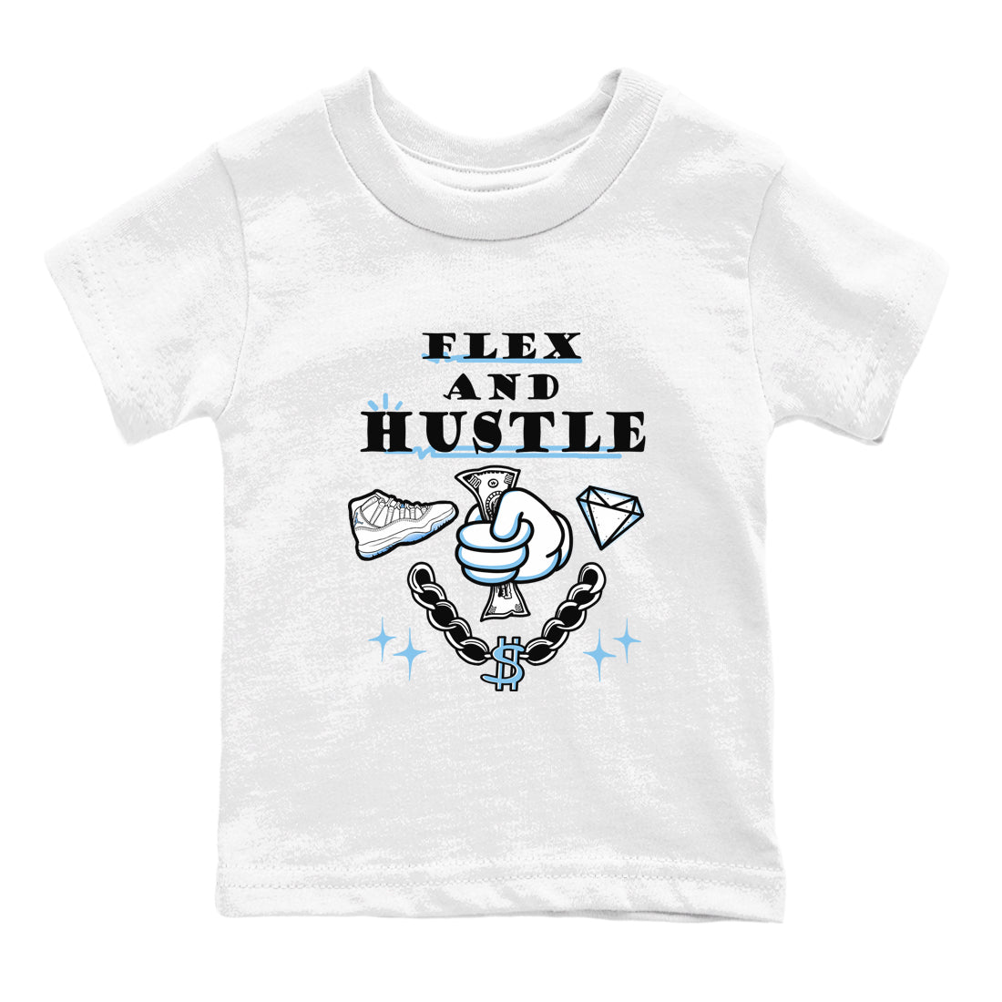 Flex And Hustle snkmatch Tees Kids - Air Jordan 11 Legend Blue