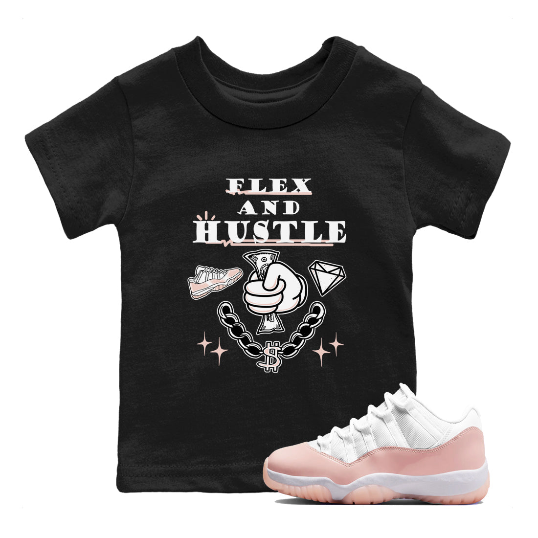 Flex And Hustle snkmatch Tees Kids - Air Jordan 11 Legend Pink