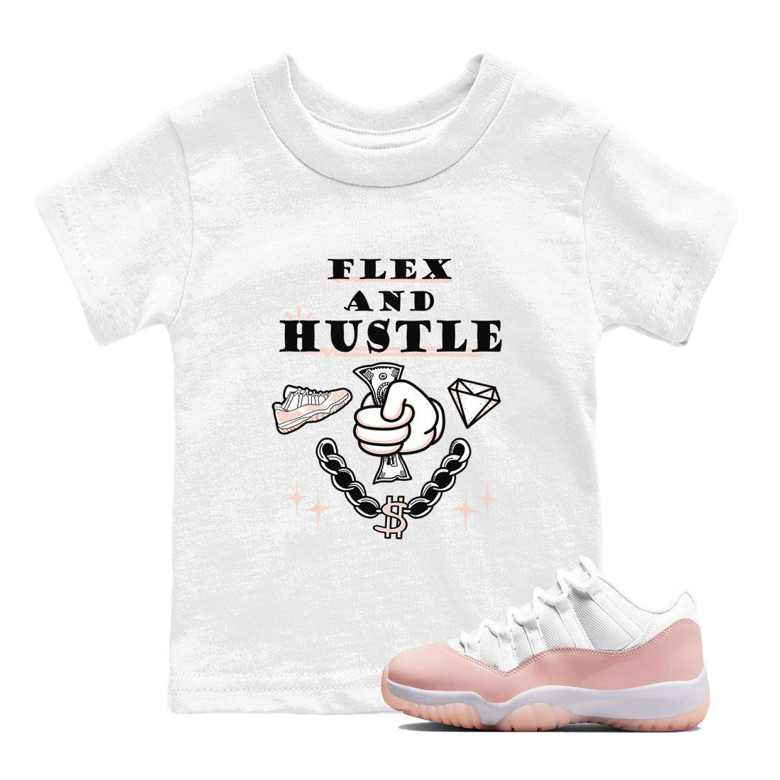 Flex And Hustle snkmatch Tees Kids - Air Jordan 11 Legend Pink