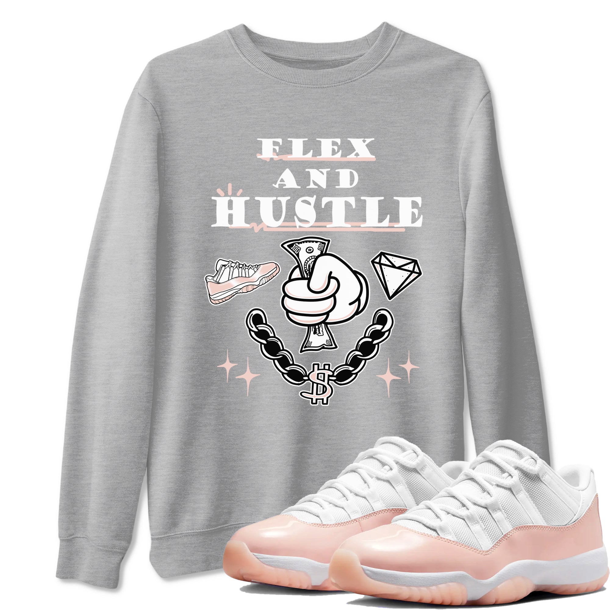 Flex And Hustle snkmatch Tees - Air Jordan 11 Legend Pink