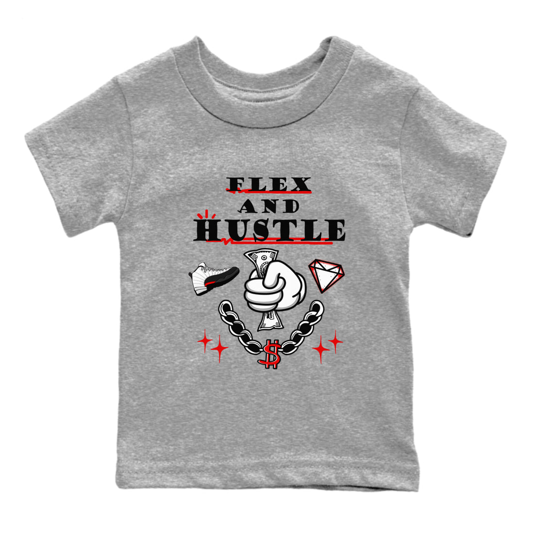 Flex And Hustle snkmatch Tees Kids - Air Jordan 12 Taxi Flip