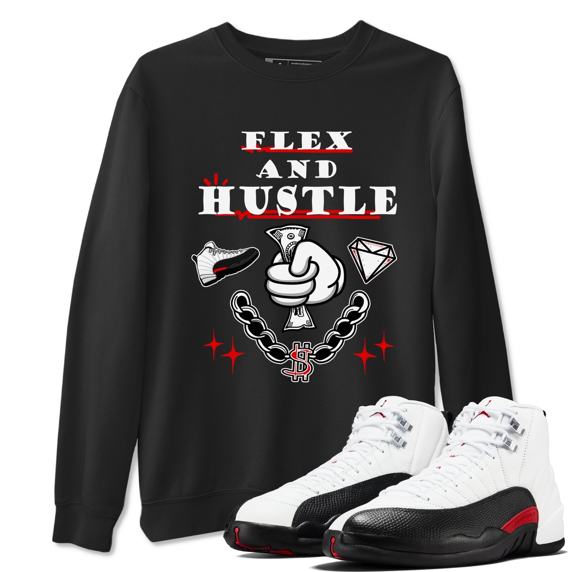 Flex And Hustle snkmatch Tees - Air Jordan 12 Taxi Flip