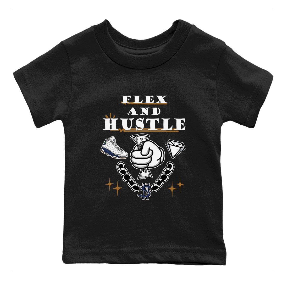 Flex And Hustle snkmatch Tees Kids - Air Jordan 13 Midnight Navy