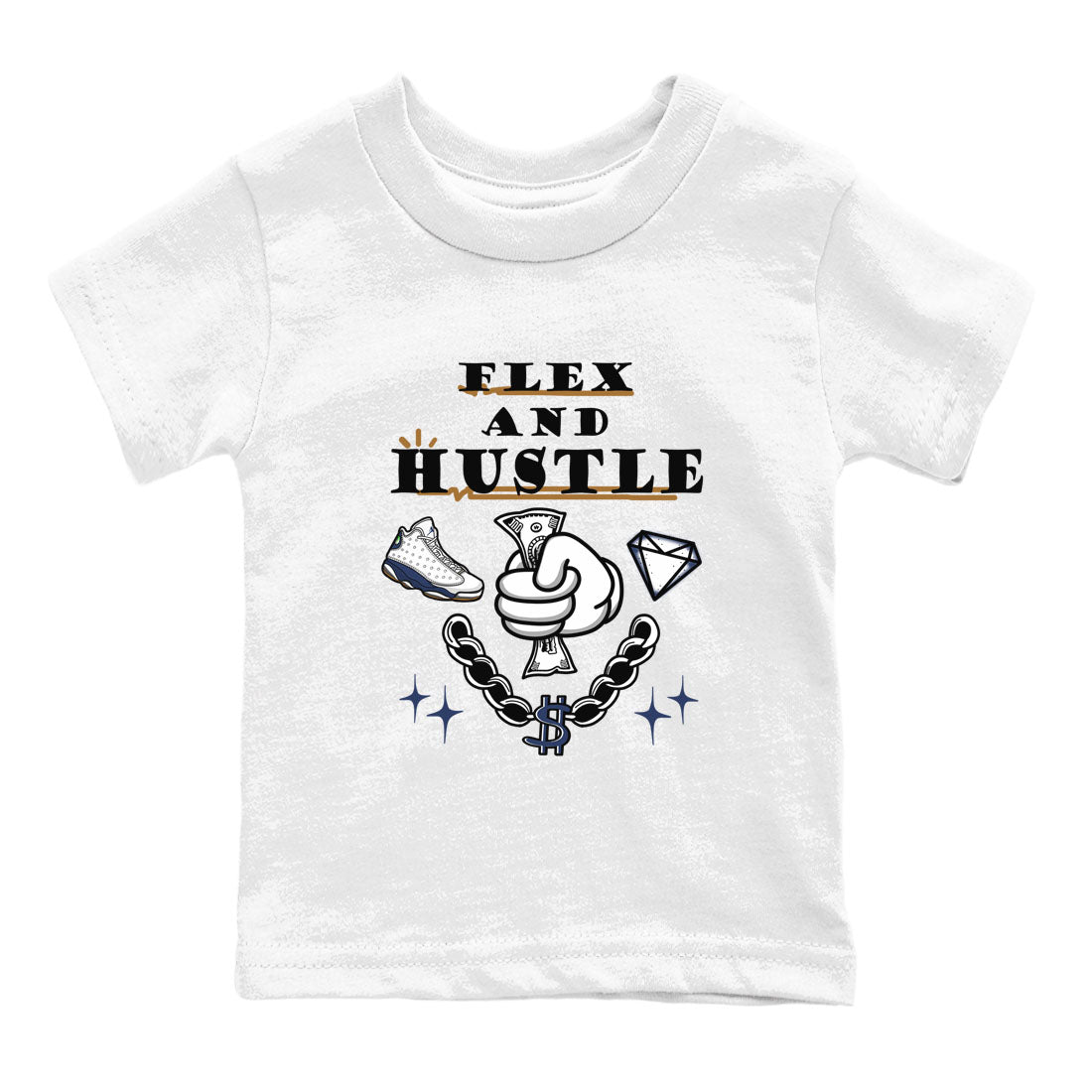 Flex And Hustle snkmatch Tees Kids - Air Jordan 13 Midnight Navy