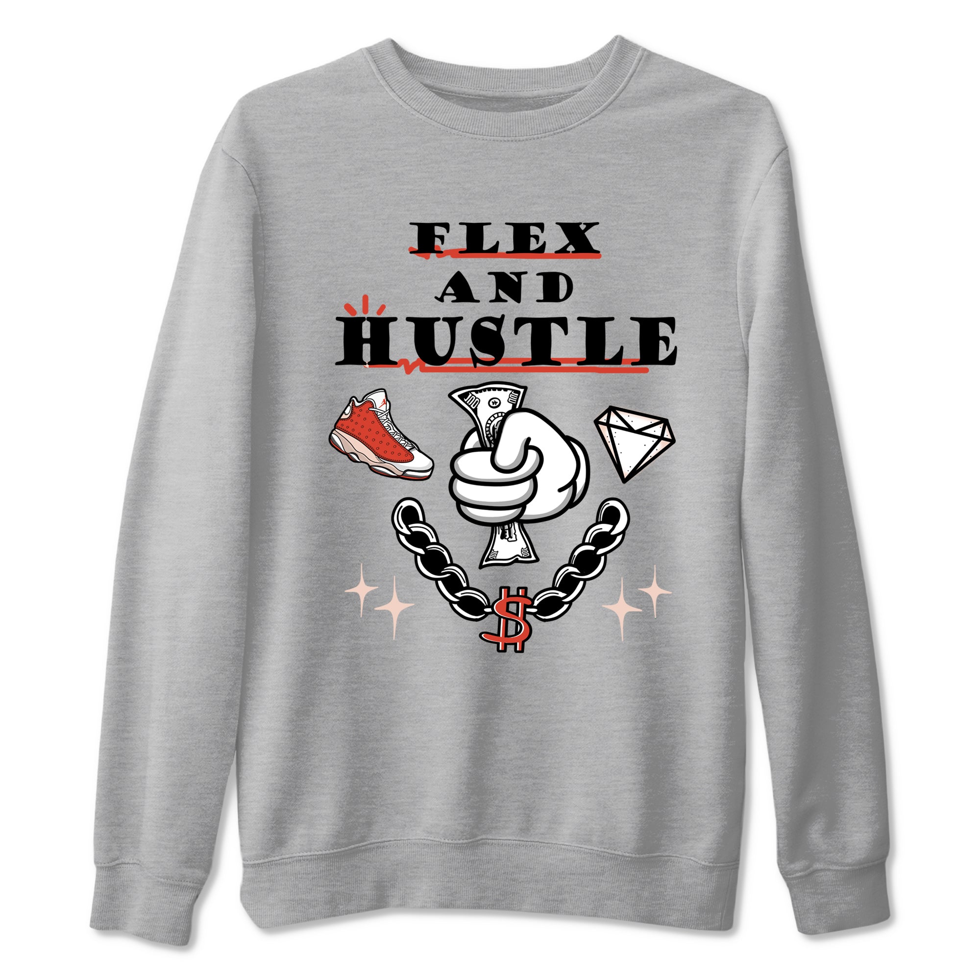 Flex And Hustle snkmatch Tees - Air Jordan 13 Dune Red