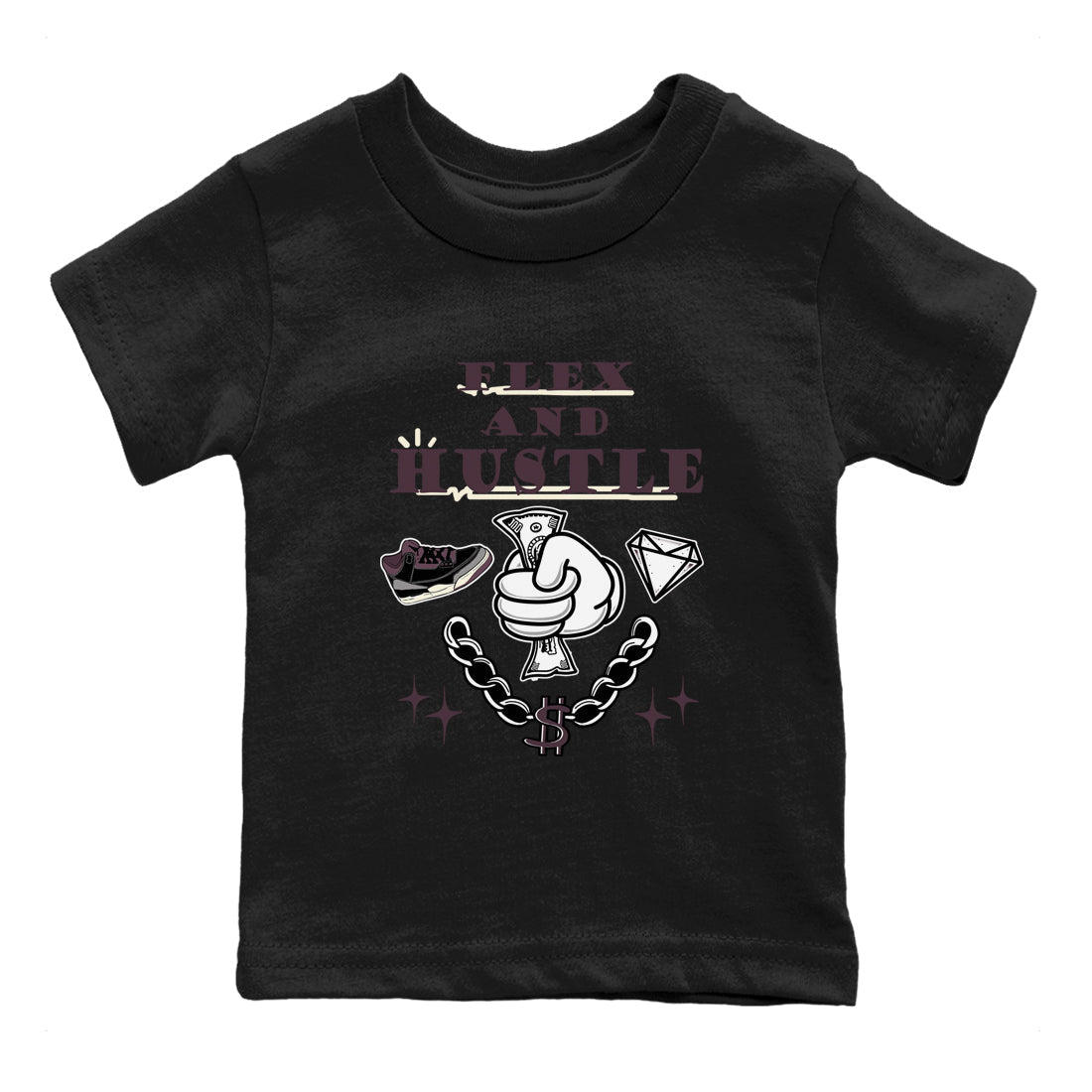 Flex And Hustle snkmatch Tees Kids - Air Jordan 3 A Ma Maniere x Black