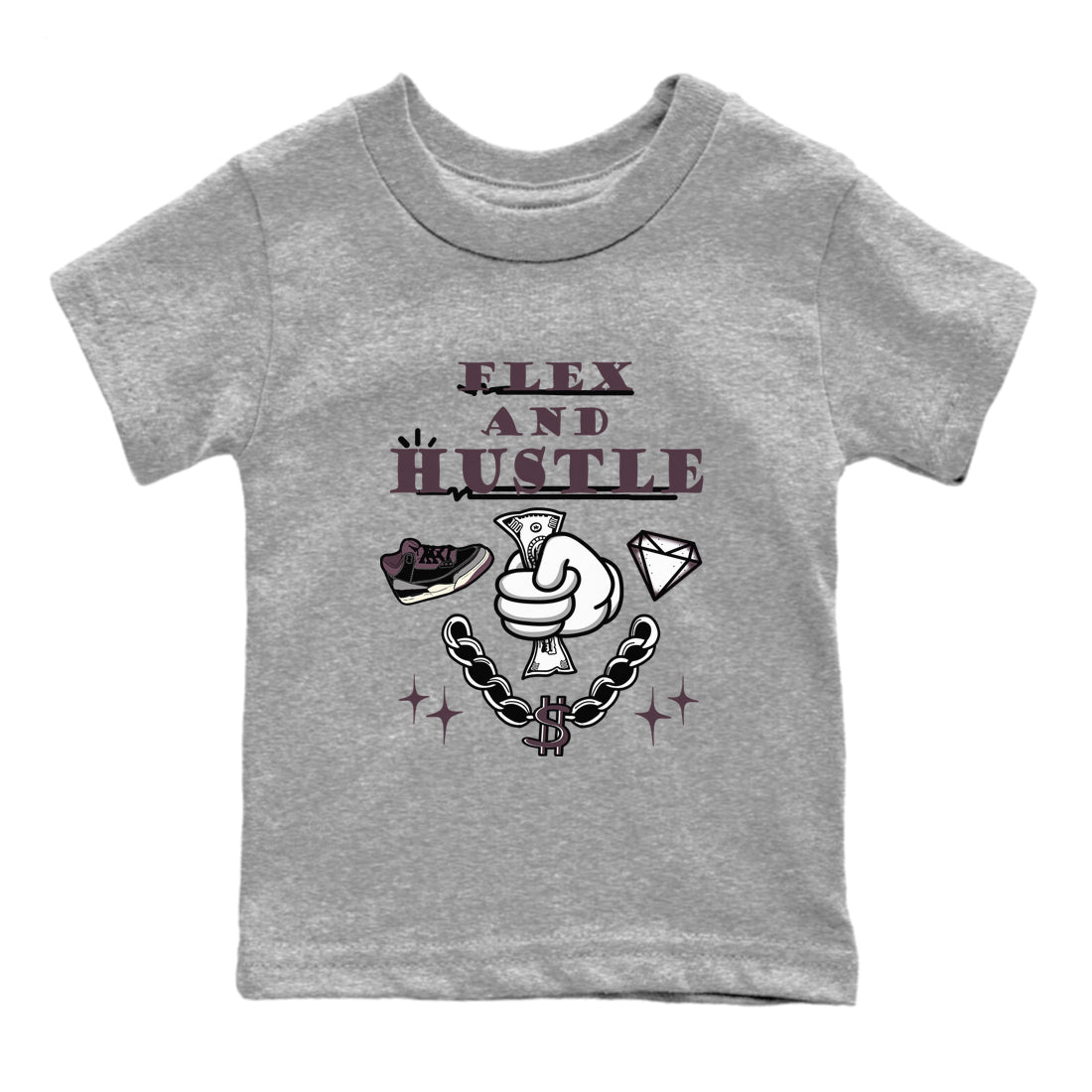 Flex And Hustle snkmatch Tees Kids - Air Jordan 3 A Ma Maniere x Black