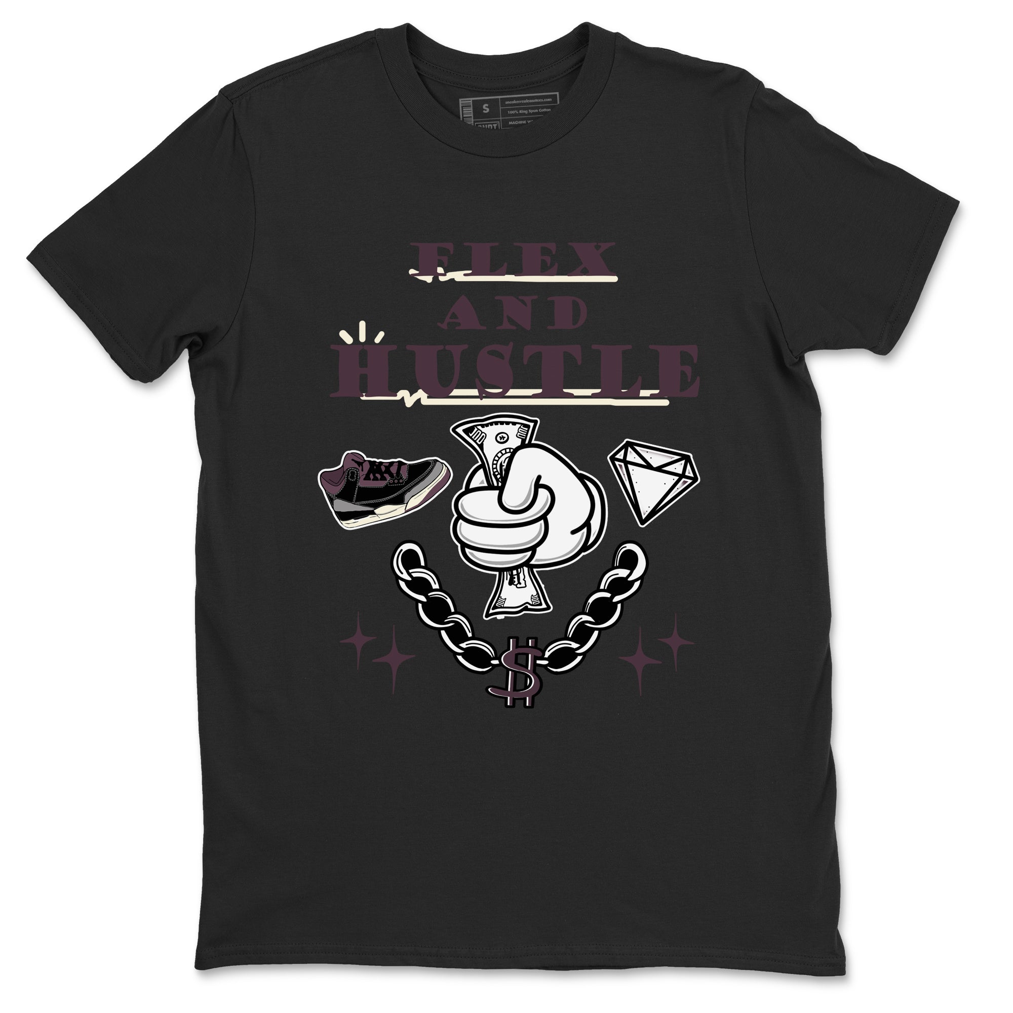 Flex And Hustle snkmatch Tees - Air Jordan 3 A Ma Maniere x Black