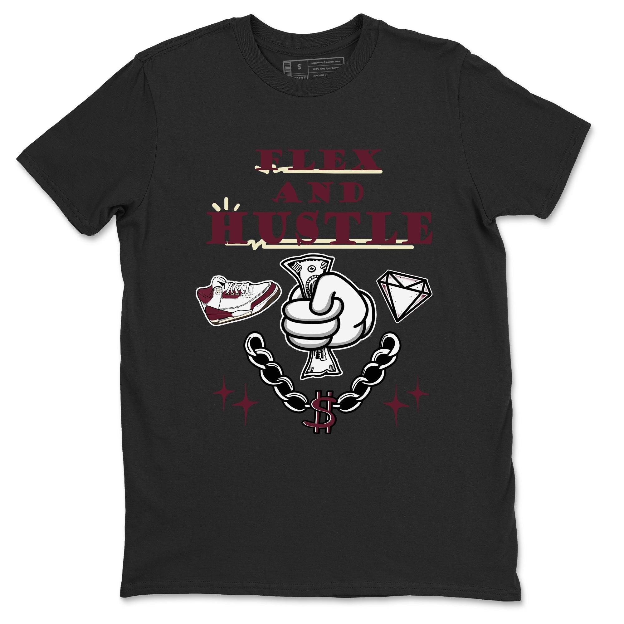 Flex And Hustle snkmatch Tees - Air Jordan 3 A Ma Maniere x Burgundy Crush