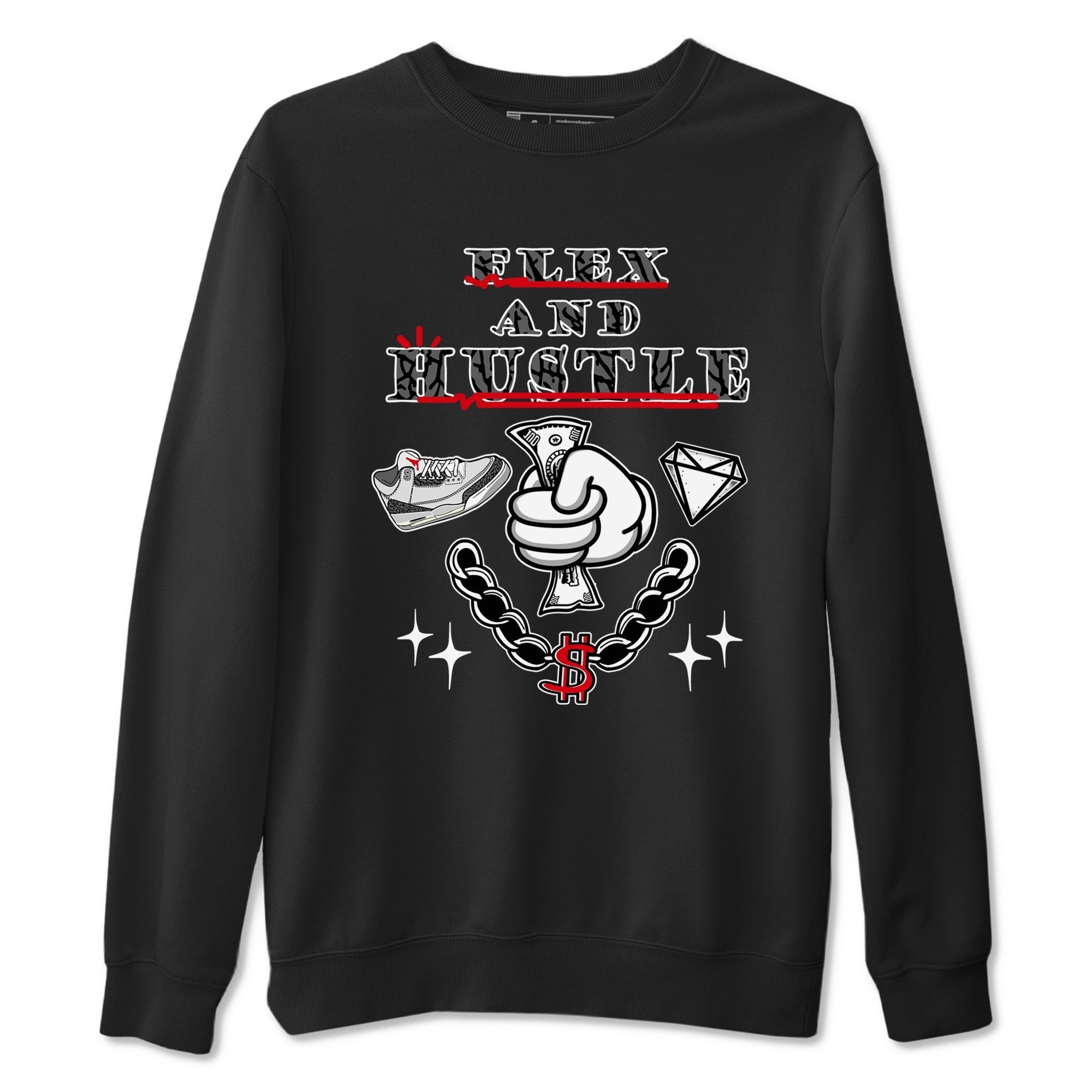 Flex And Hustle snkmatch Tees - Air Jordan 3 Cement Grey