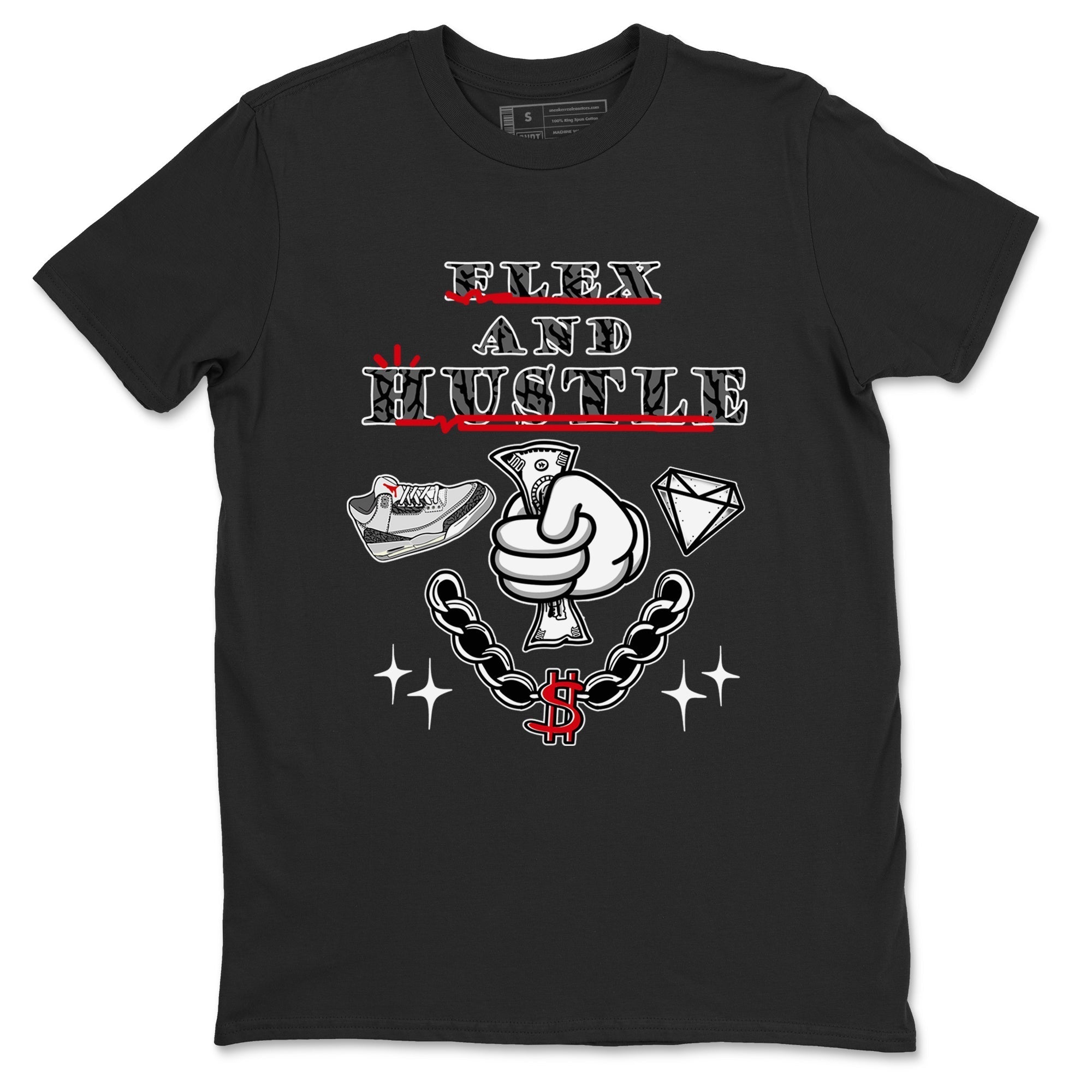 Flex And Hustle snkmatch Tees - Air Jordan 3 Cement Grey