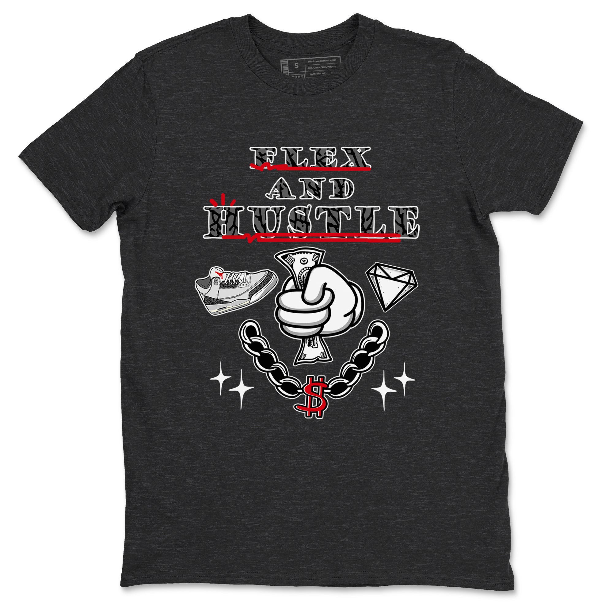 Flex And Hustle snkmatch Tees - Air Jordan 3 Cement Grey