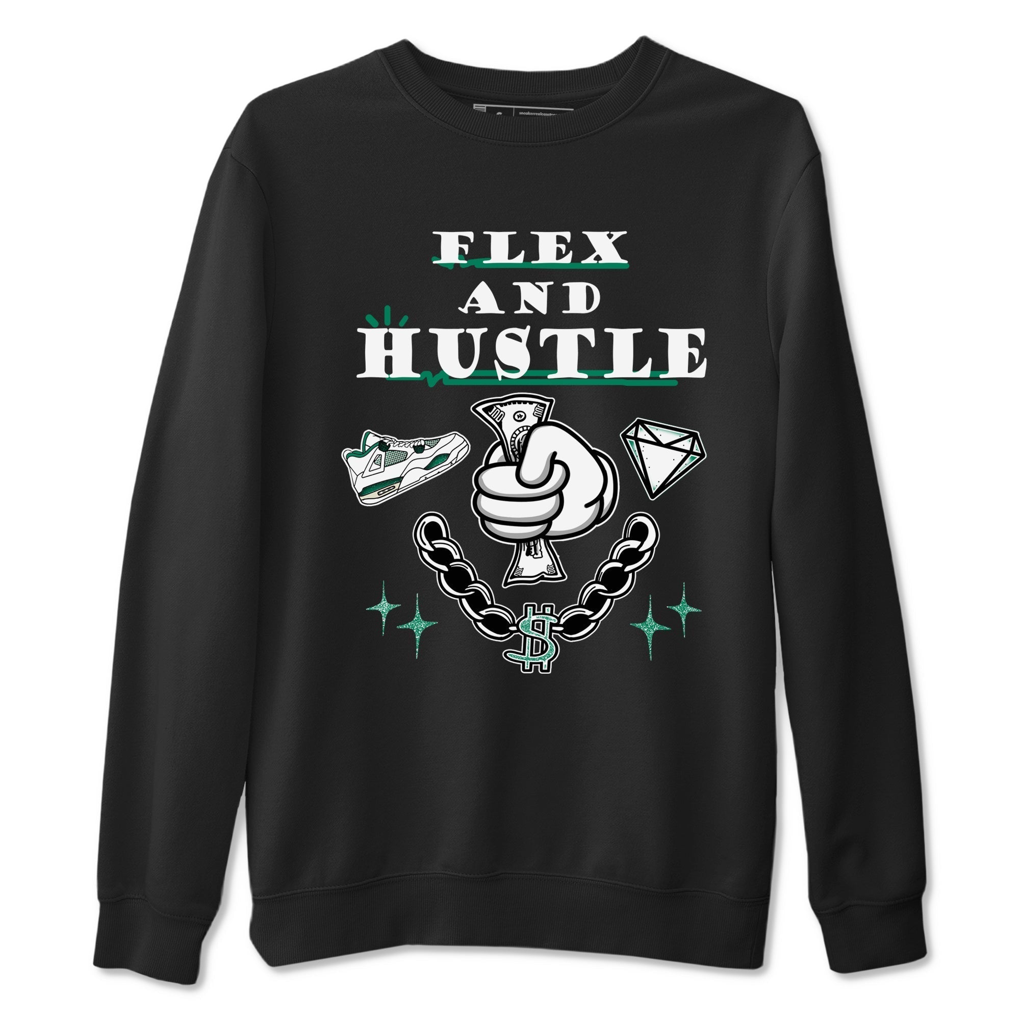 Flex And Hustle snkmatch Tees - Air Jordan 4 Oxidized Green