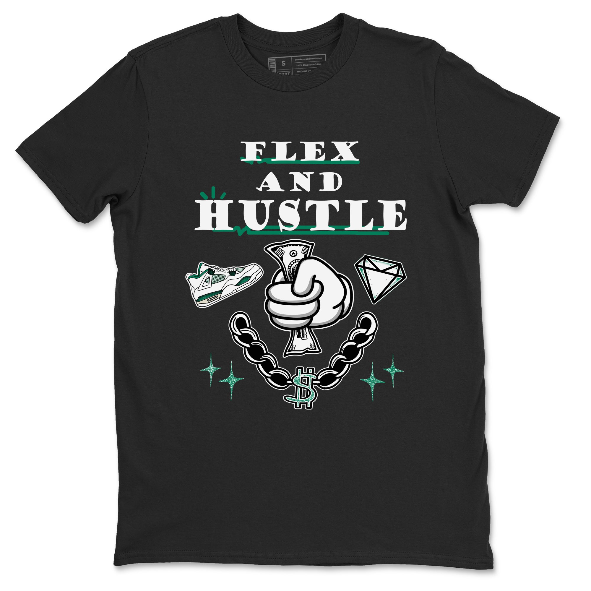 Flex And Hustle snkmatch Tees - Air Jordan 4 Oxidized Green