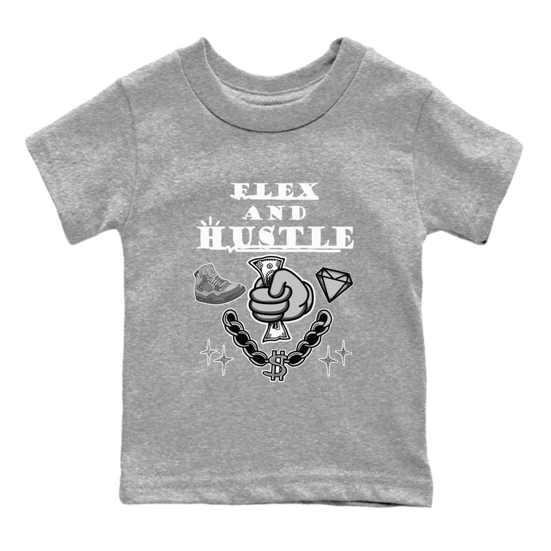 Flex And Hustle snkmatch Tees Kids - Air Jordan 4 Wet Cement