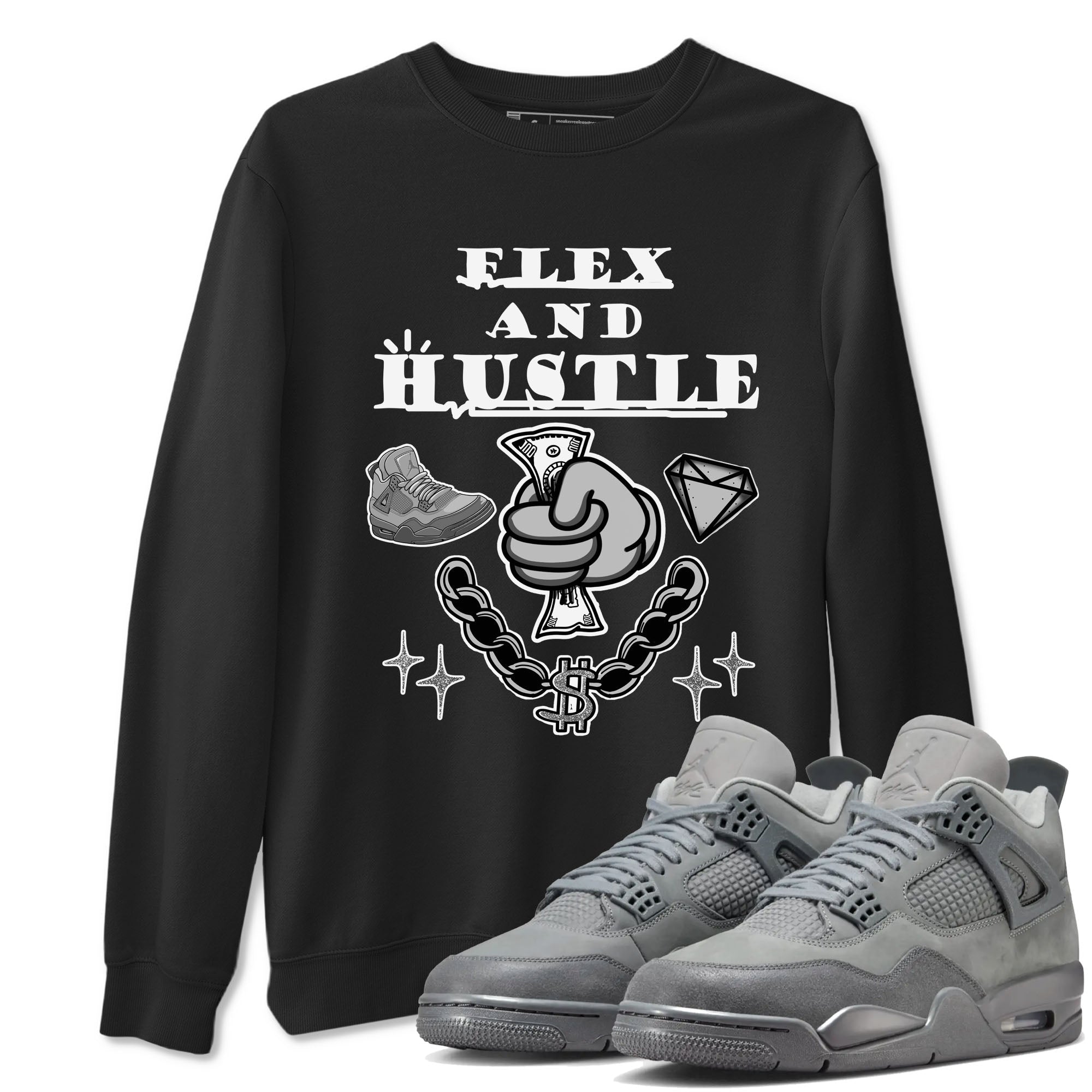 Flex And Hustle snkmatch Tees - Air Jordan 4 Wet Cement