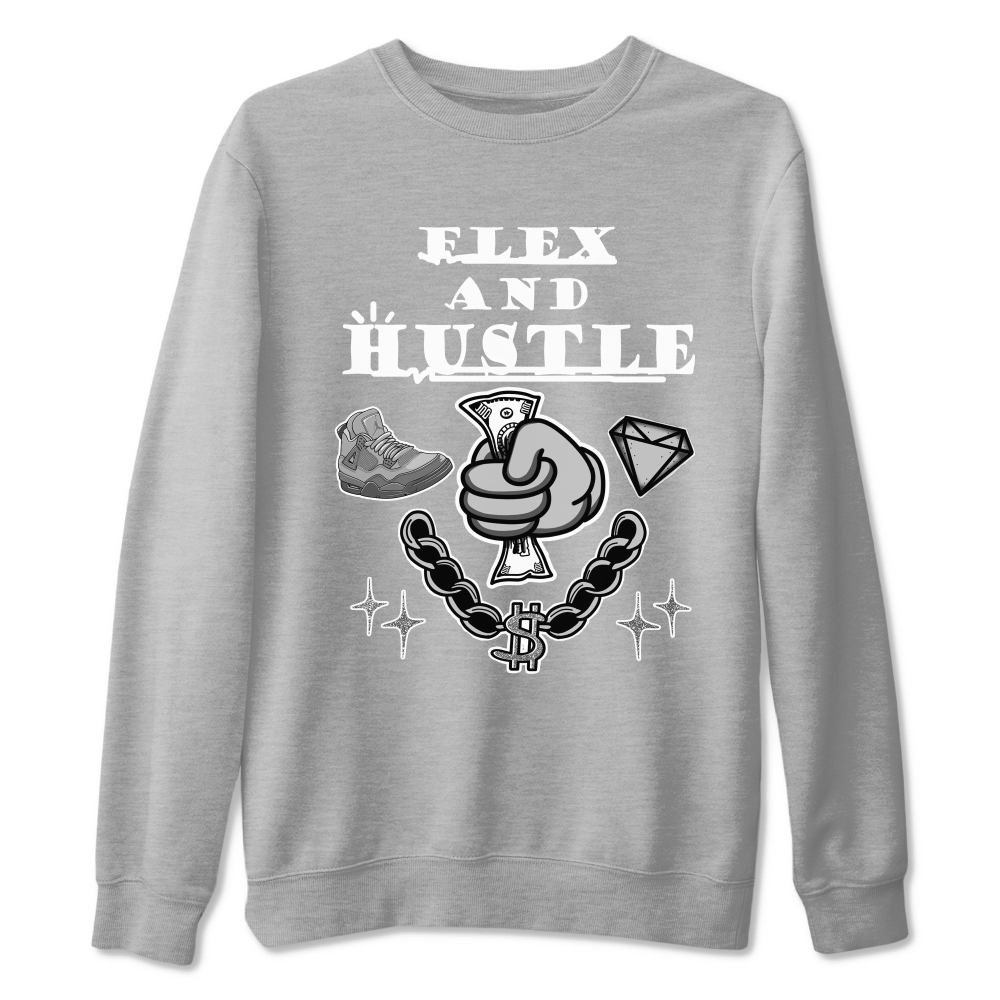 Flex And Hustle snkmatch Tees - Air Jordan 4 Wet Cement