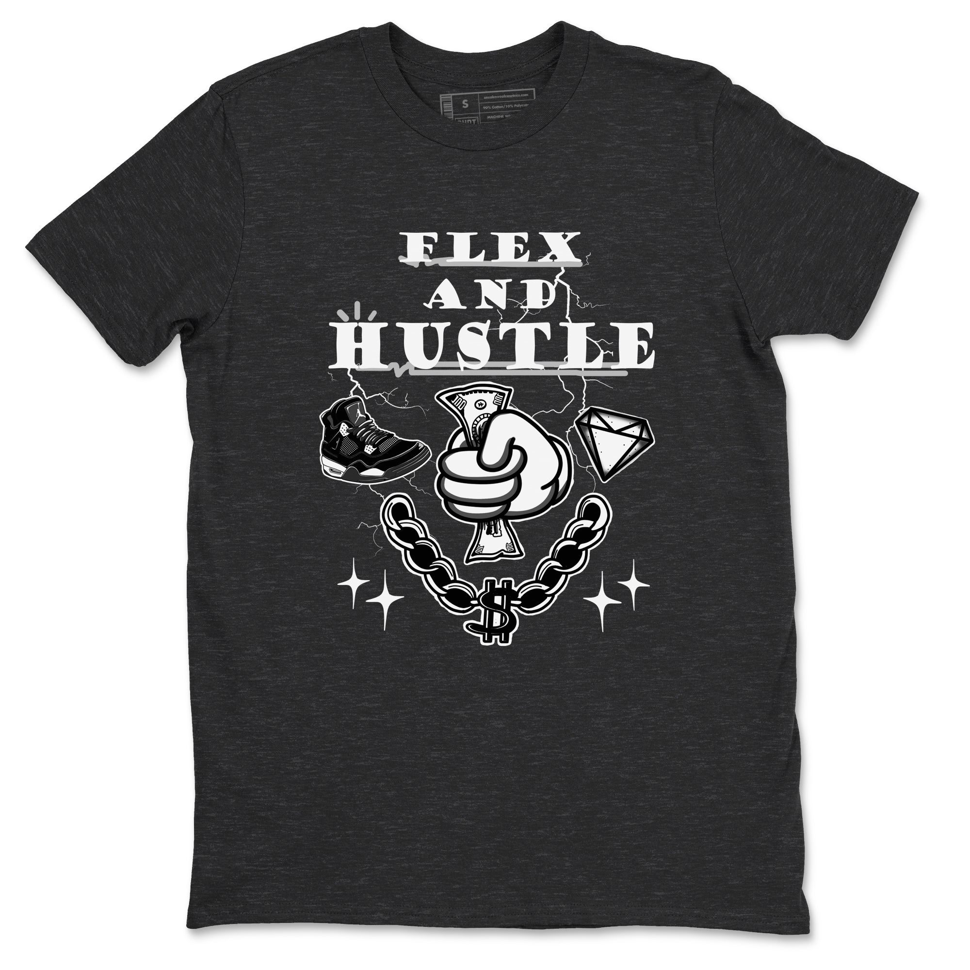 Flex And Hustle snkmatch Tees - Air Jordan 4 White Thunder