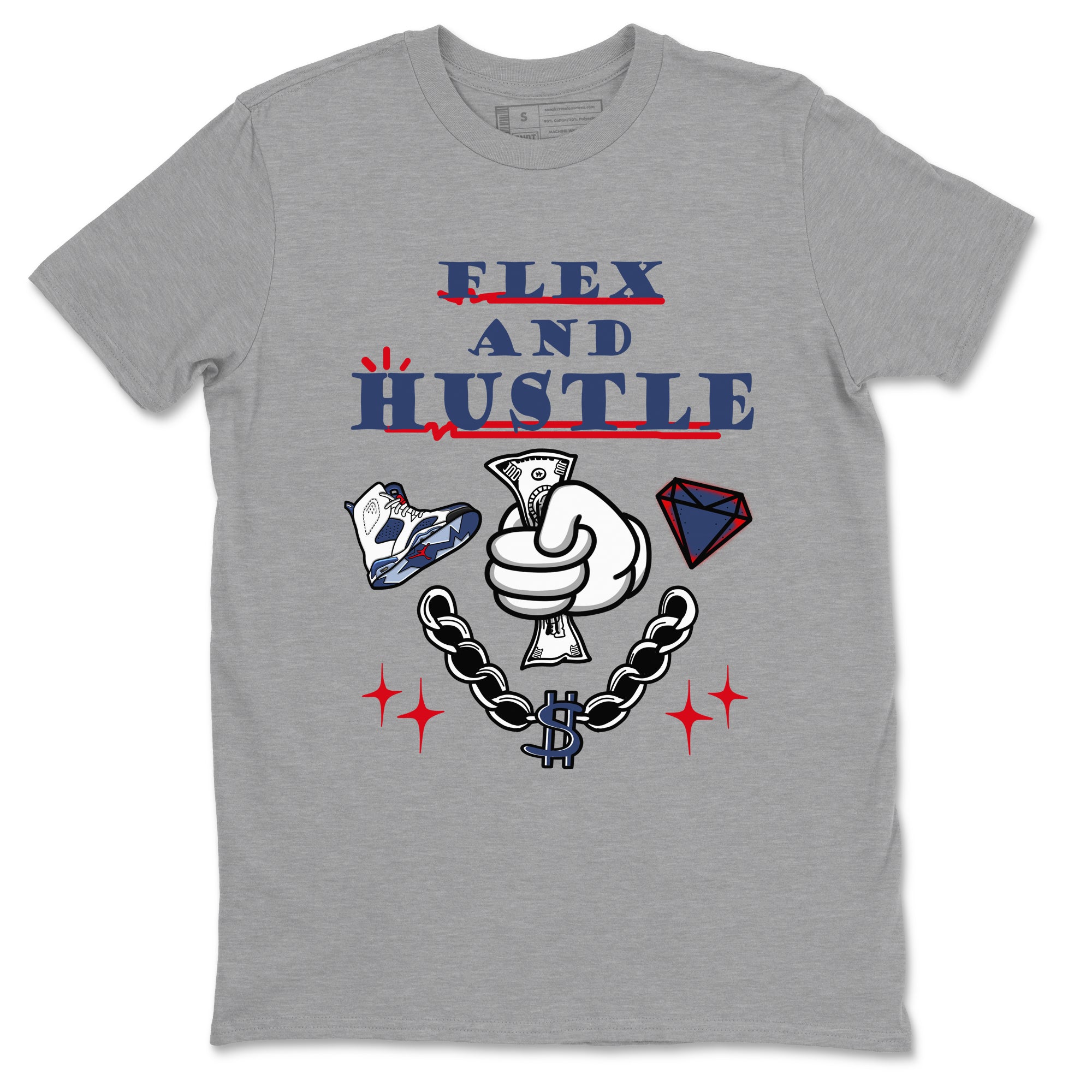 Flex And Hustle snkmatch Tees - Air Jordan 6 White And Midnight Navy