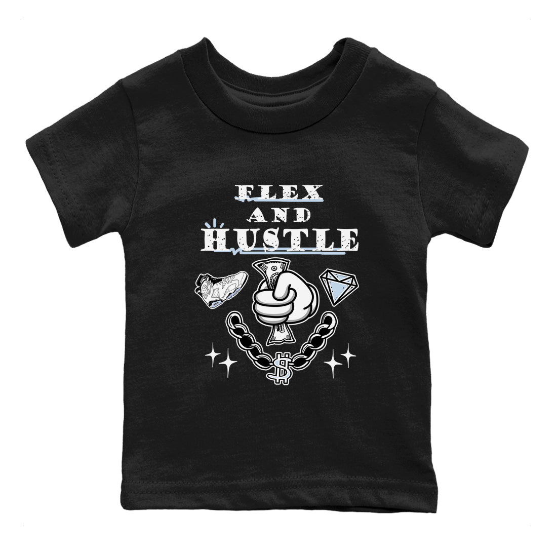 Flex And Hustle snkmatch Tees Kids - Air Jordan 6 White Black