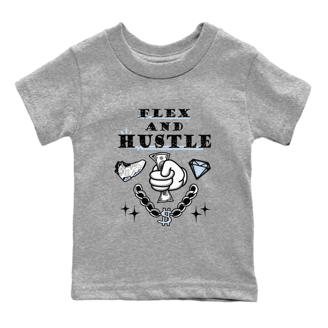 Flex And Hustle snkmatch Tees Kids - Air Jordan 6 White Black