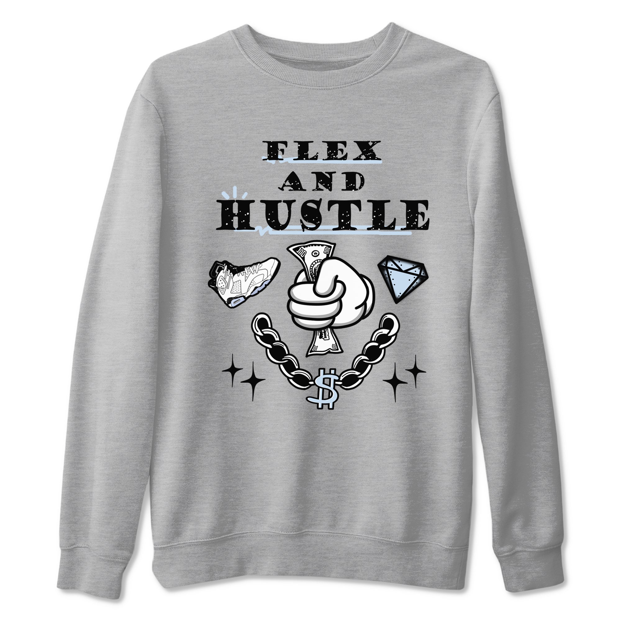 Flex And Hustle snkmatch Tees - Air Jordan 6 White Black