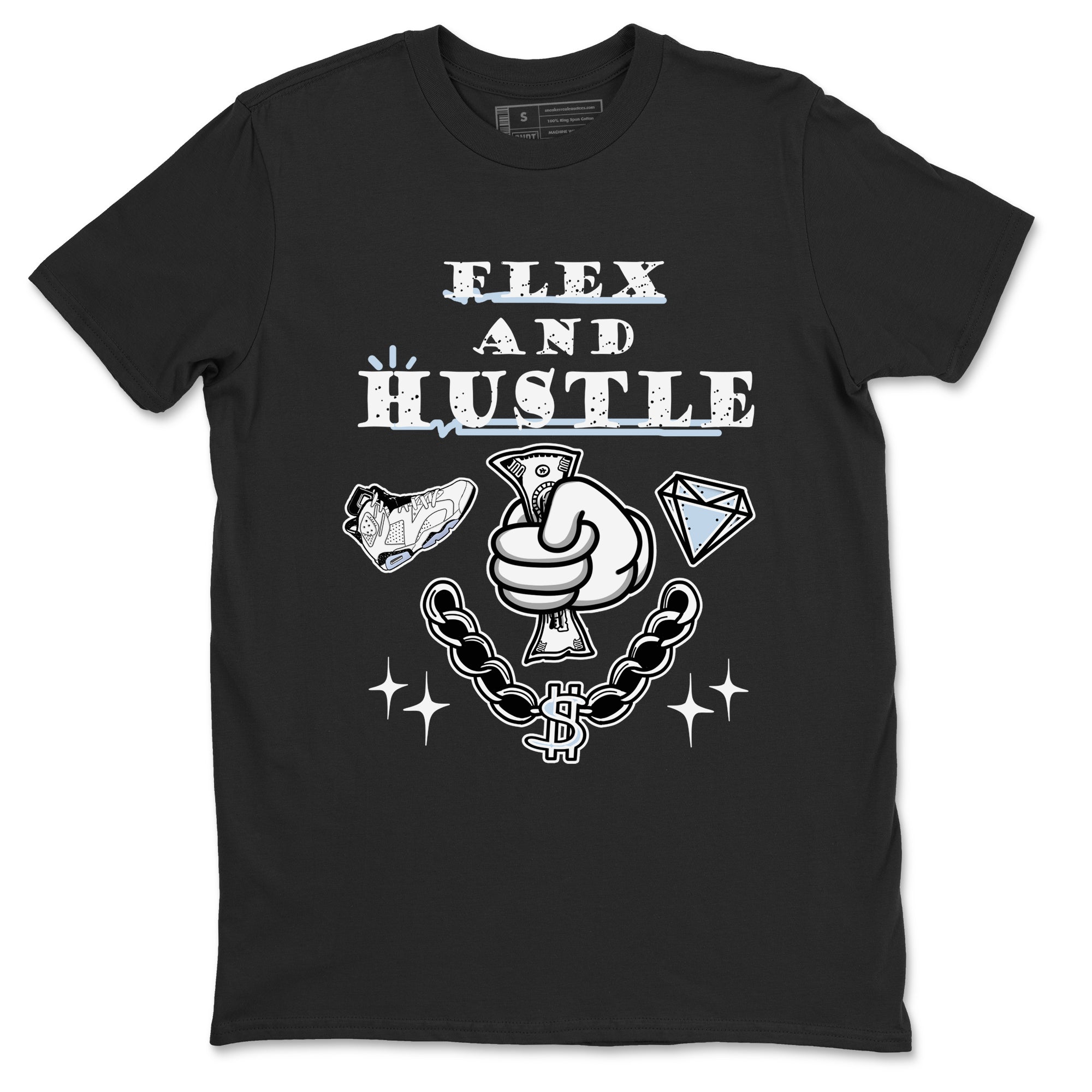 Flex And Hustle snkmatch Tees - Air Jordan 6 White Black