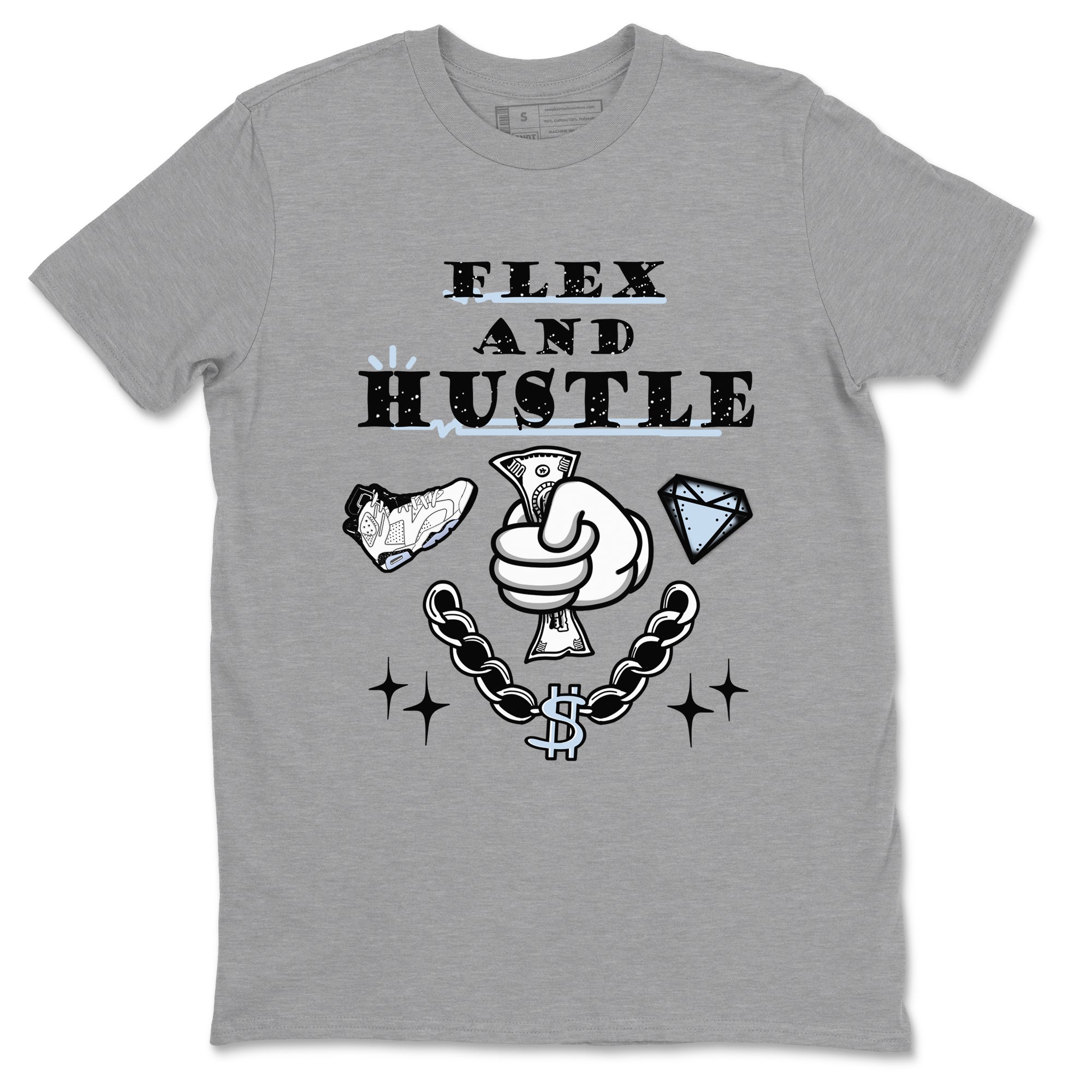 Flex And Hustle snkmatch Tees - Air Jordan 6 White Black