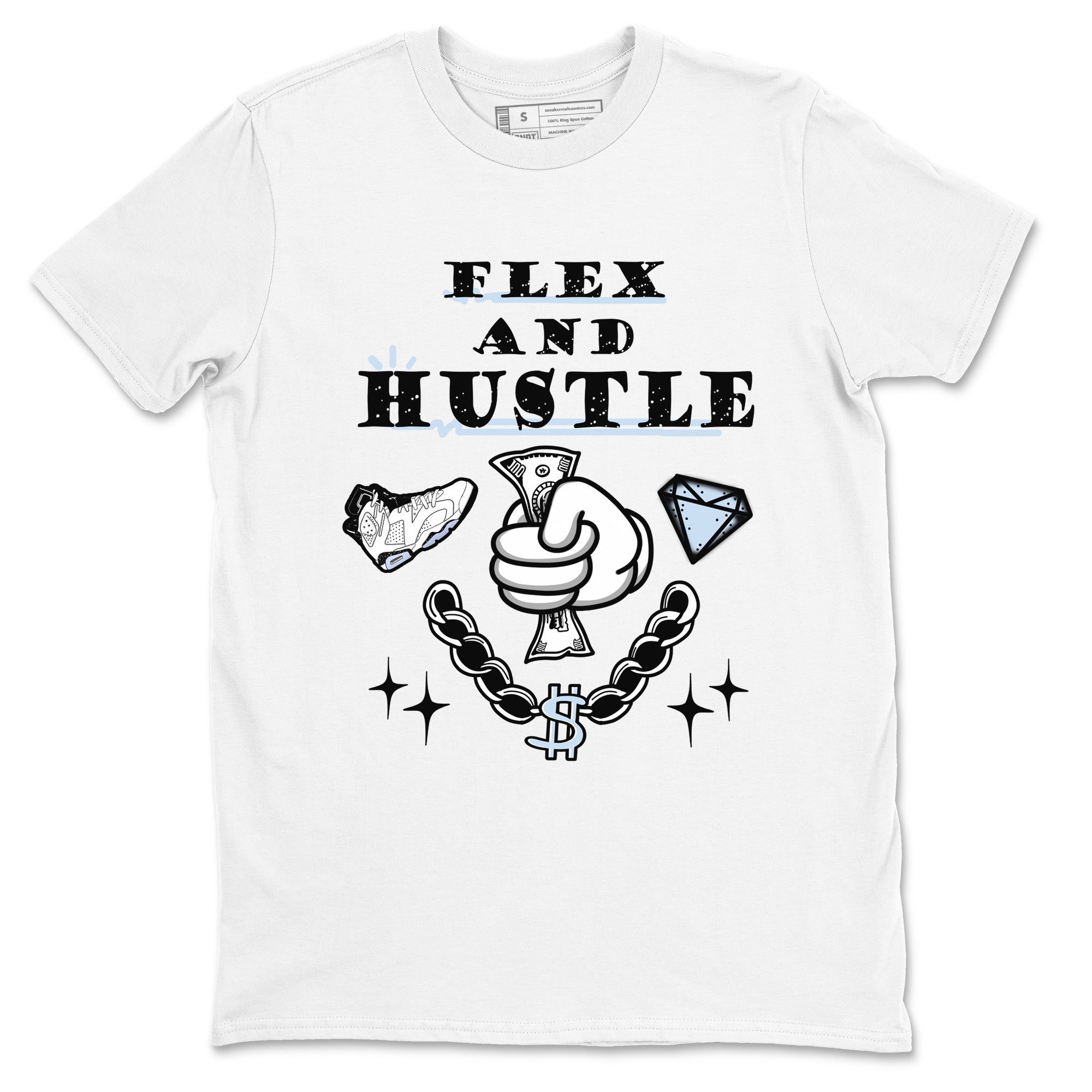 Flex And Hustle snkmatch Tees - Air Jordan 6 White Black