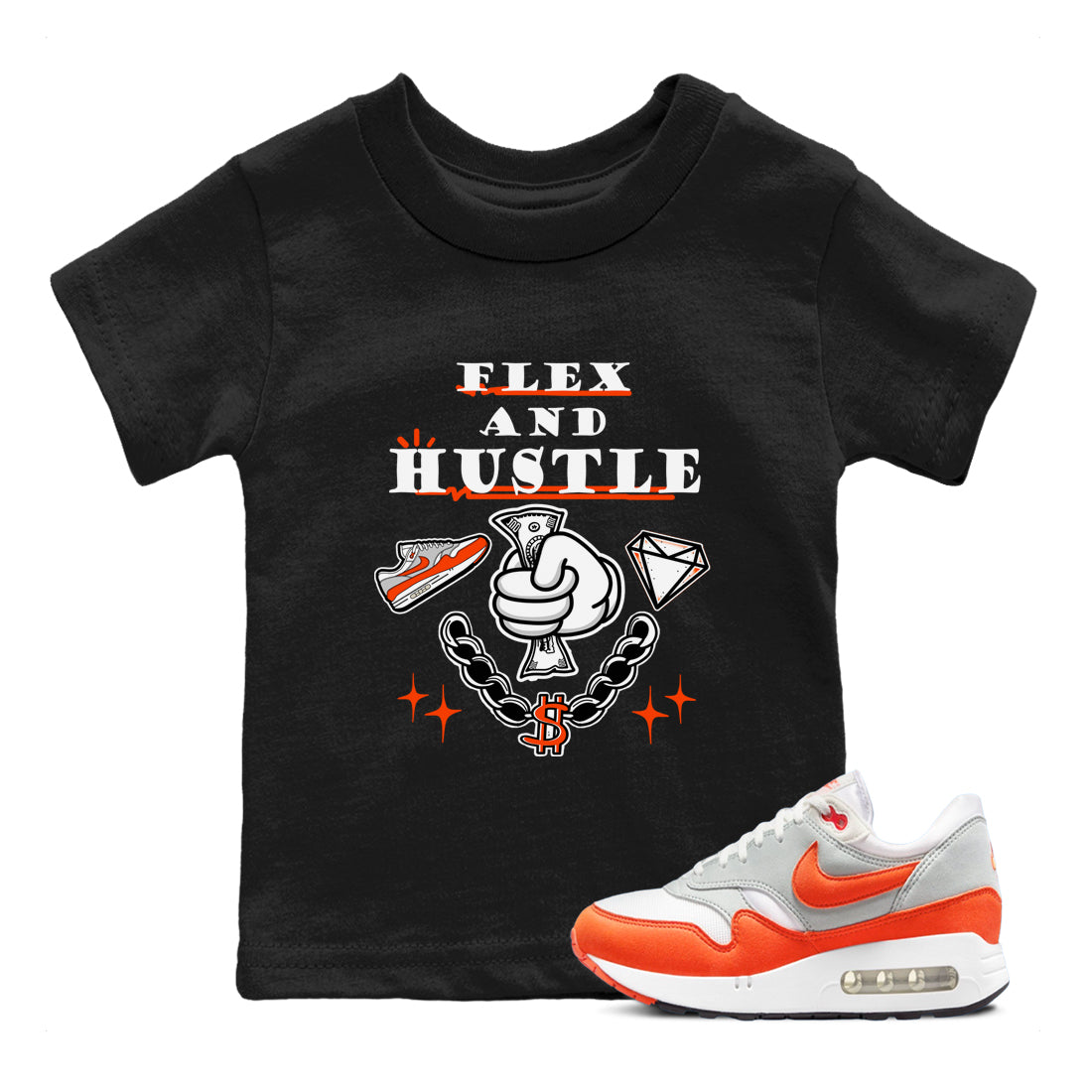 Flex And Hustle snkmatch Tees Kids - Air Max 1 Cosmic Clay