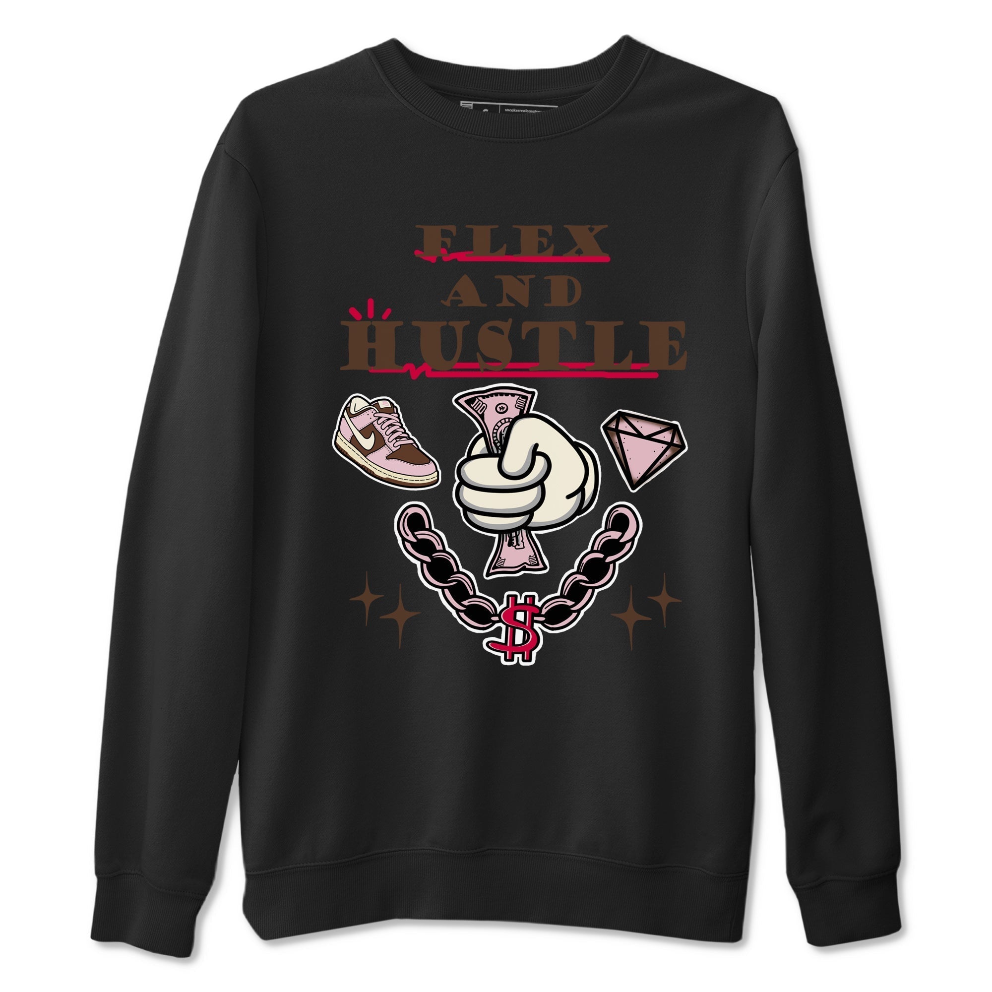 Flex And Hustle snkmatch Tees - Dunk Cacao Wow And Pink Foam