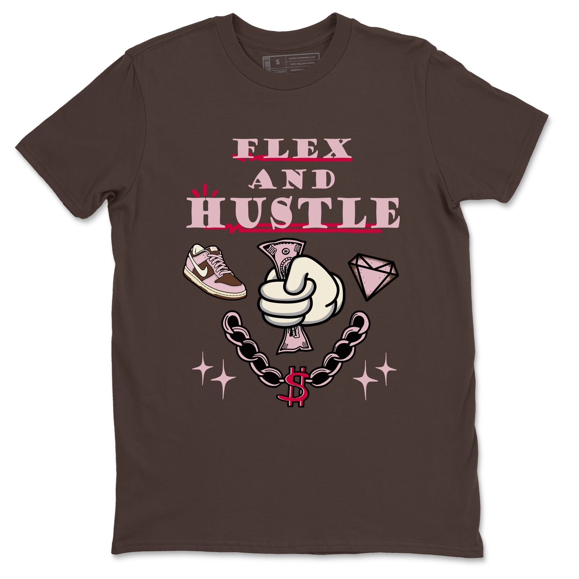 Flex And Hustle snkmatch Tees - Dunk Cacao Wow And Pink Foam