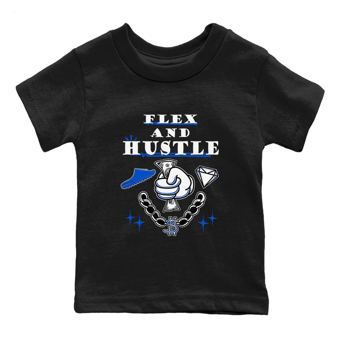 Flex And Hustle snkmatch Tees Kids - Yeezy Slide Azure