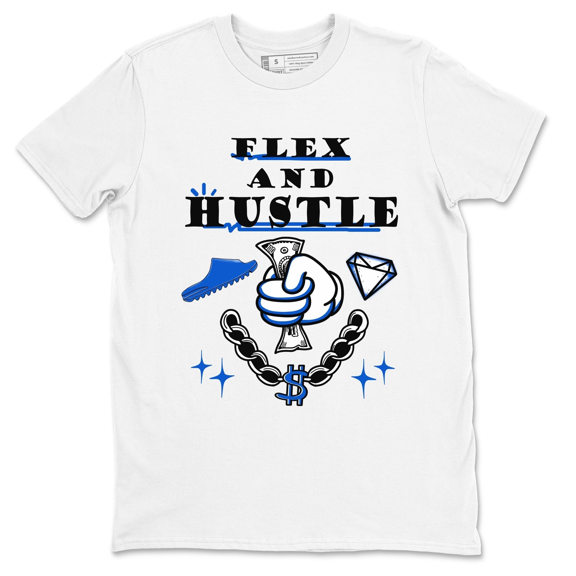 Flex And Hustle snkmatch Tees - Yeezy Slide Azure