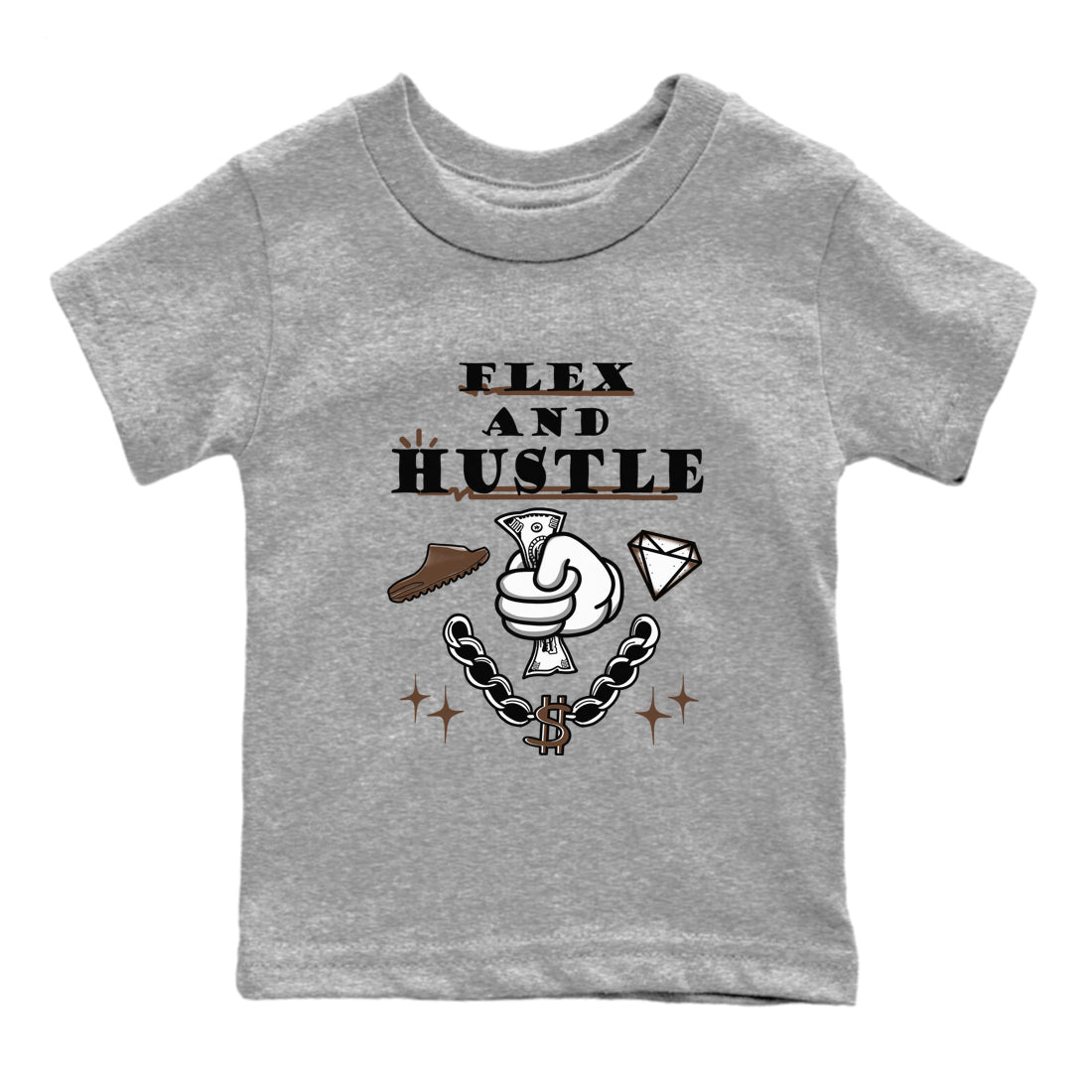 Flex And Hustle snkmatch Tees Kids - Yeezy Slide Flax