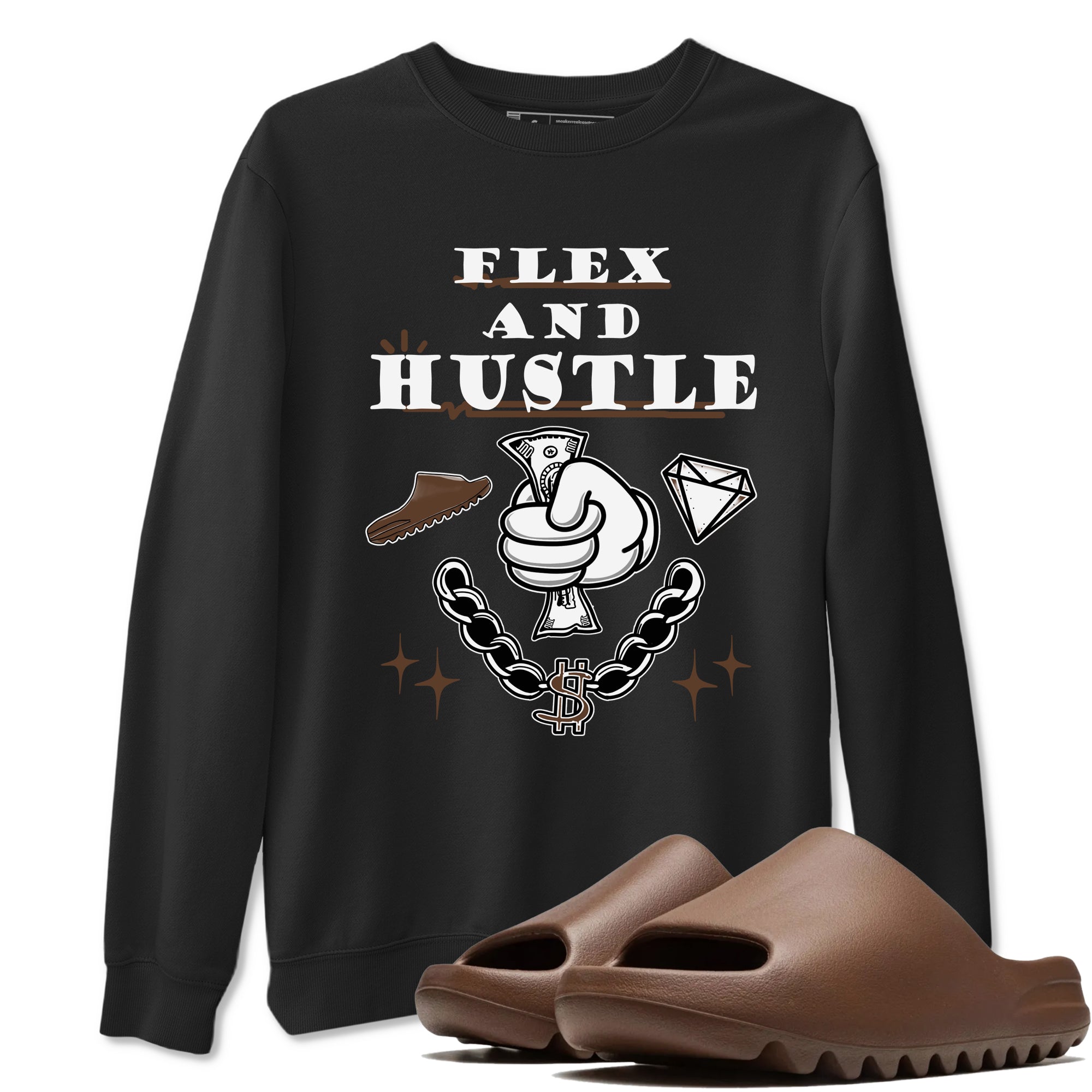 Flex And Hustle snkmatch Tees - Yeezy Slide Flax
