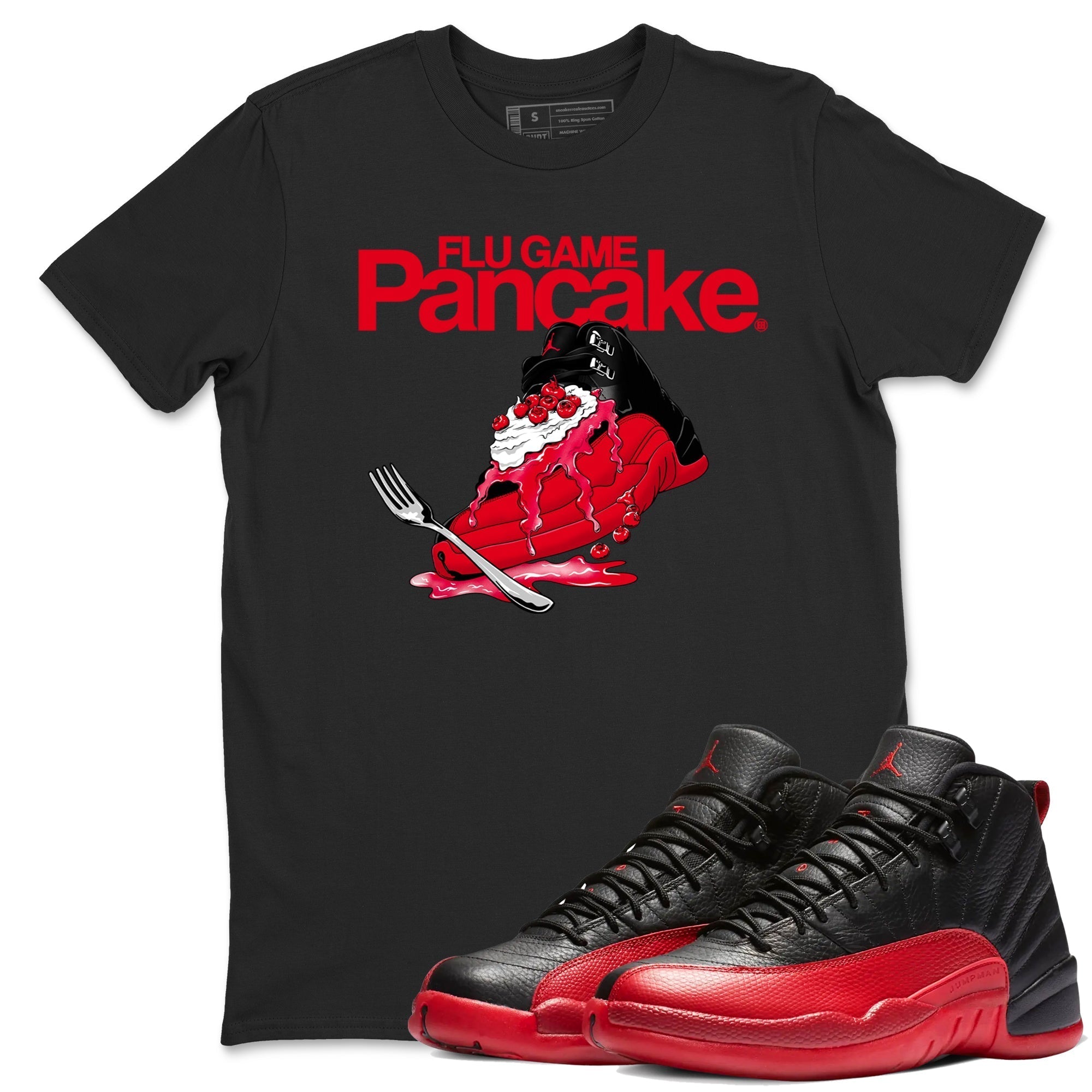 Flu Game Pancake snkmatch Tees - Air Jordan 12 Flu Game