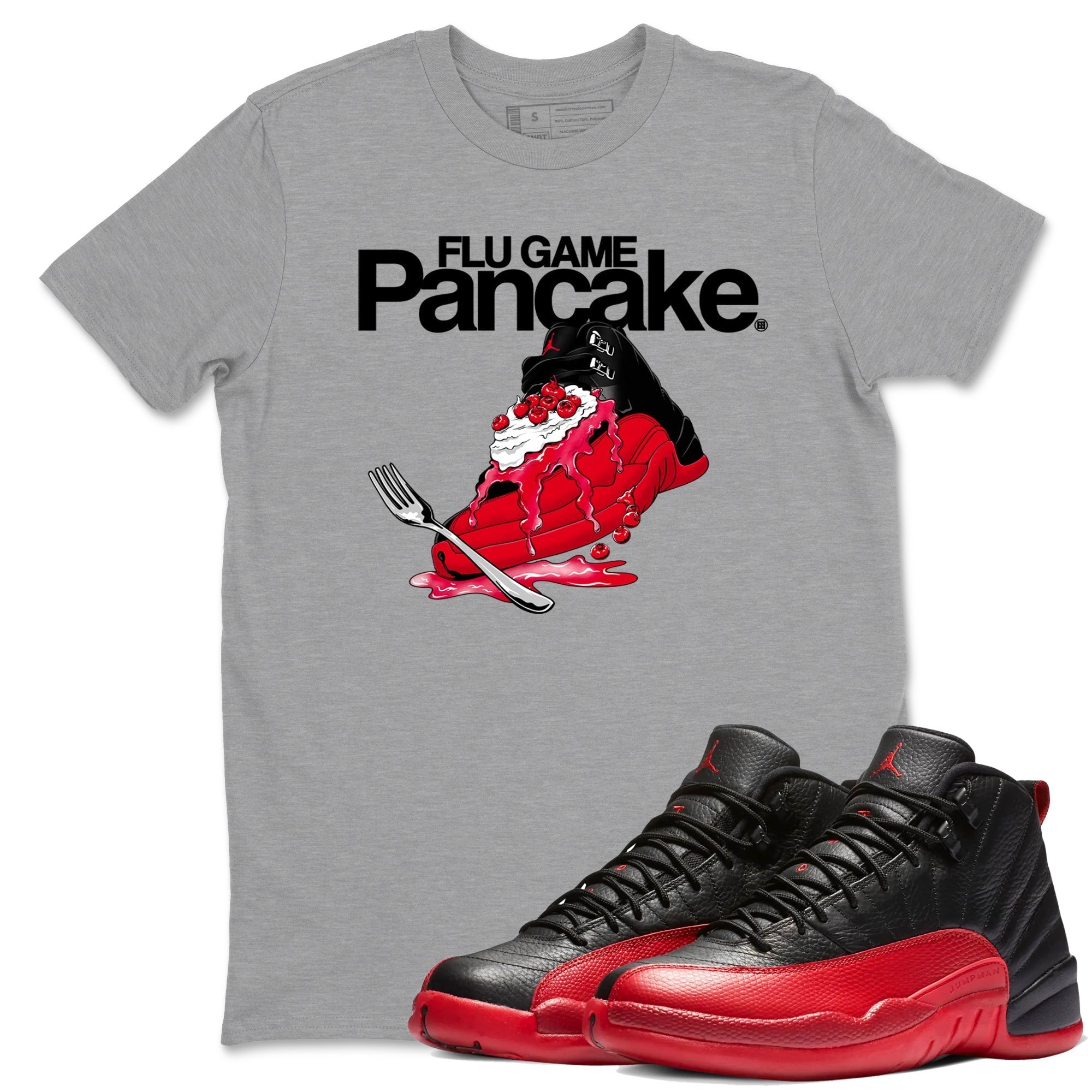 Flu Game Pancake snkmatch Tees - Air Jordan 12 Flu Game
